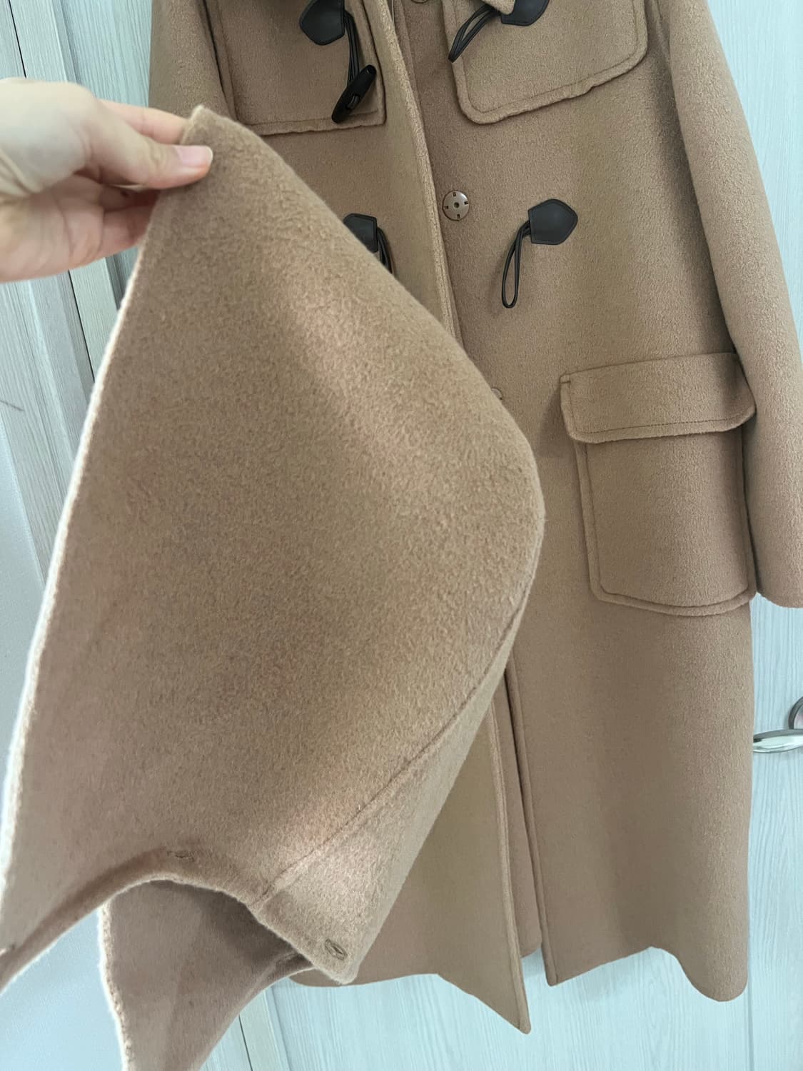 (상태굿)Soup 숲 핸드메이드 캐시미어 브라운 더블  코트 상품이미지2