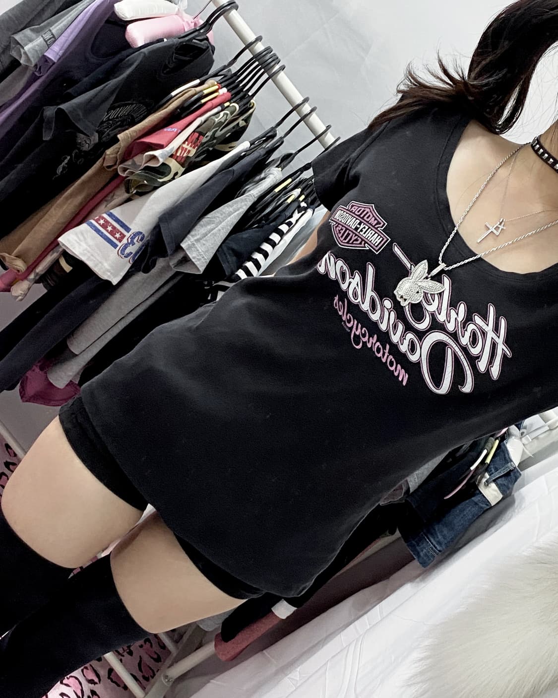 [HARLEY DAVIDSON] 10s 할리데이비슨 핑크 로고 미네소타 상품이미지2