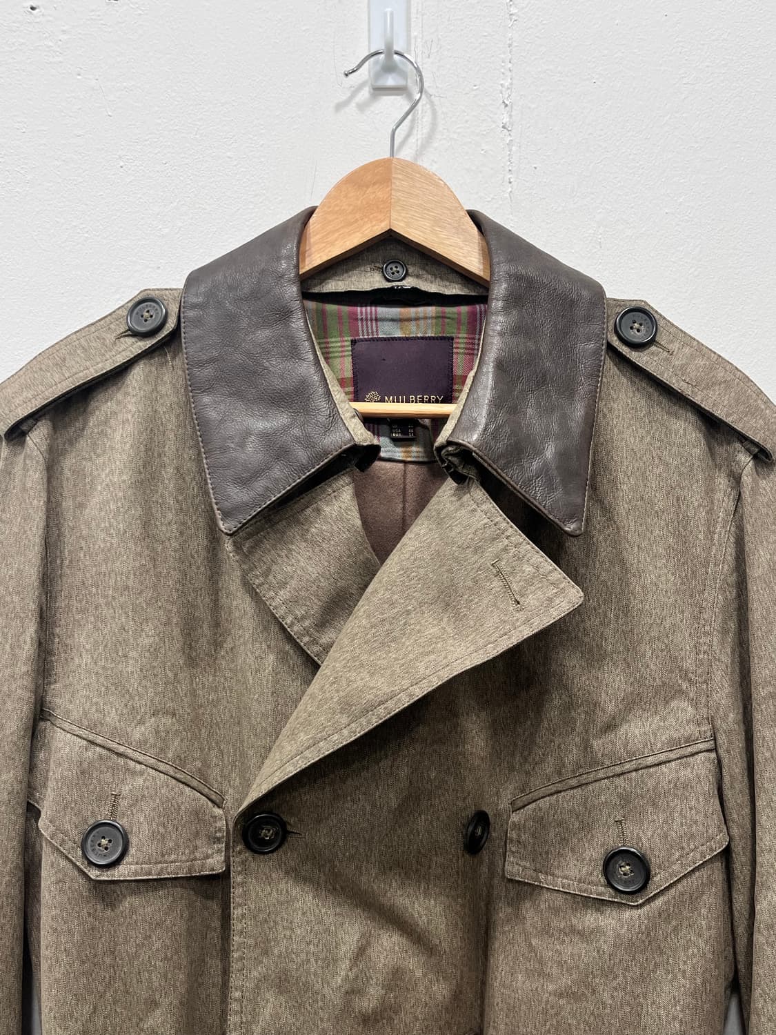 멀버리 천연가죽 왁싱재질 트렌치 코트 105 상품이미지4