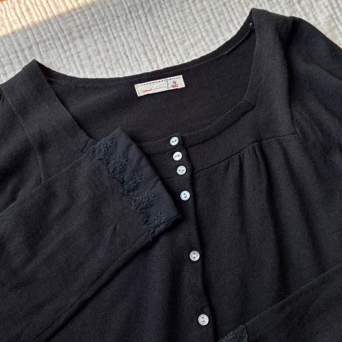 Sm2 사만사모스모스/ 레이스블랙가디건 스퀘어넥가디건 페미닌가디건 상품이미지6