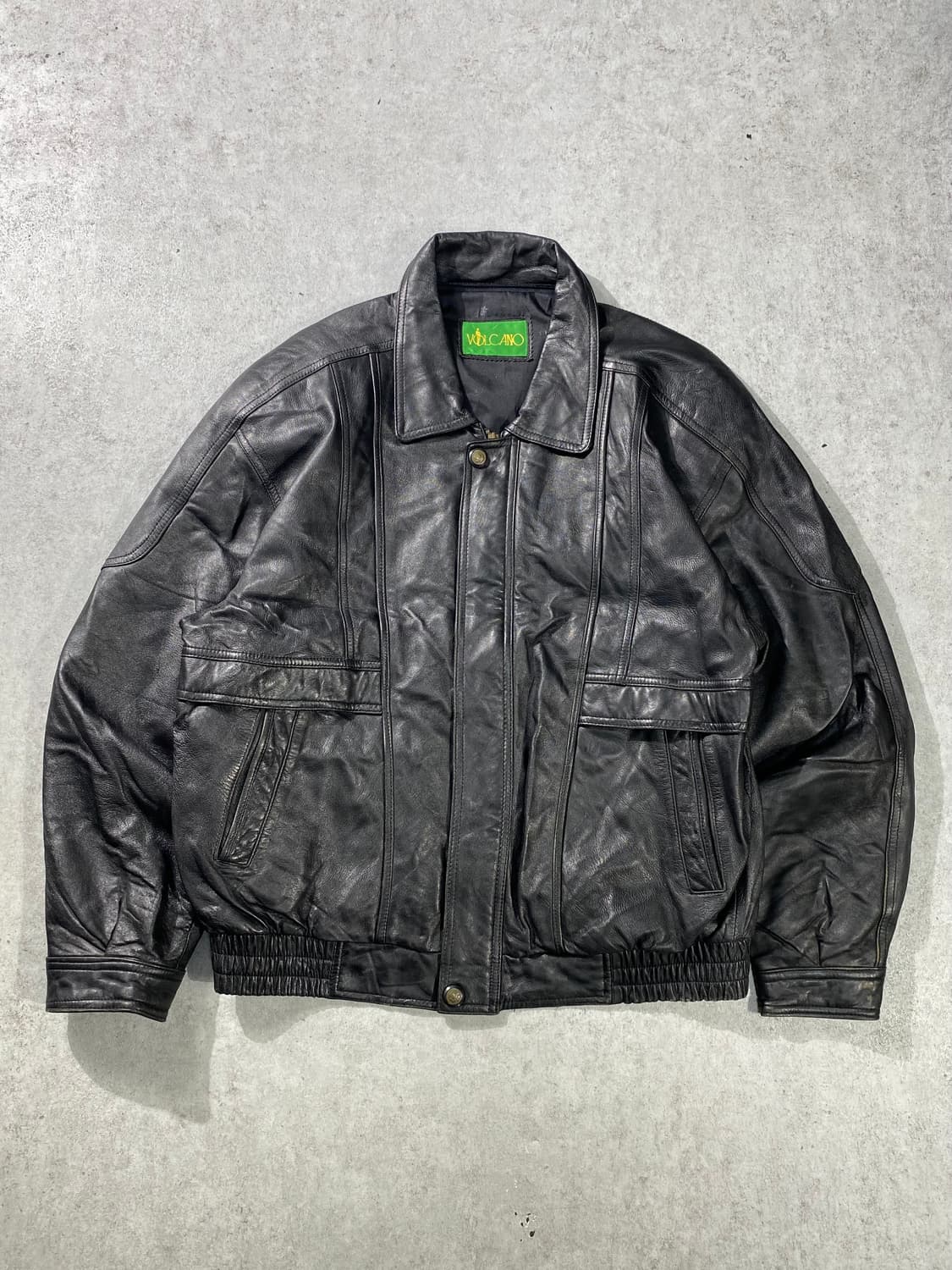 [110] 90s VOCANO 양가죽 레더 봄버자켓 상품이미지1