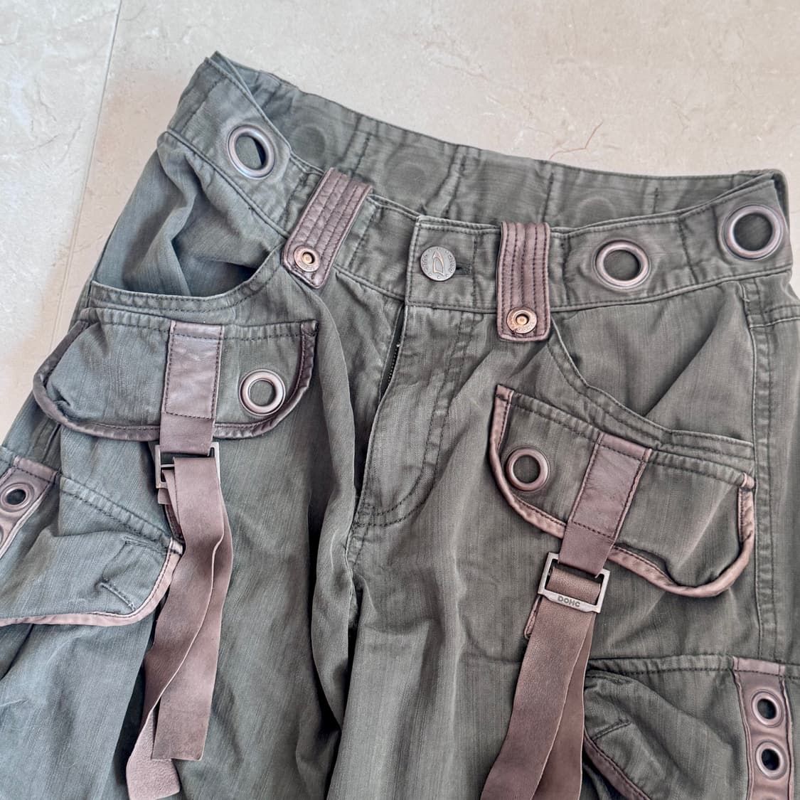 팝걸빈티지 락시크 디테일 와이드팬츠 상품이미지2