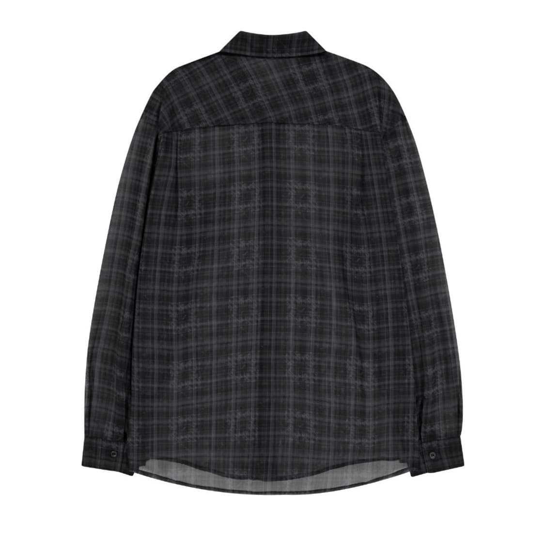 OJOS 오호스 오버 체크 셔츠 블랙 상품이미지2