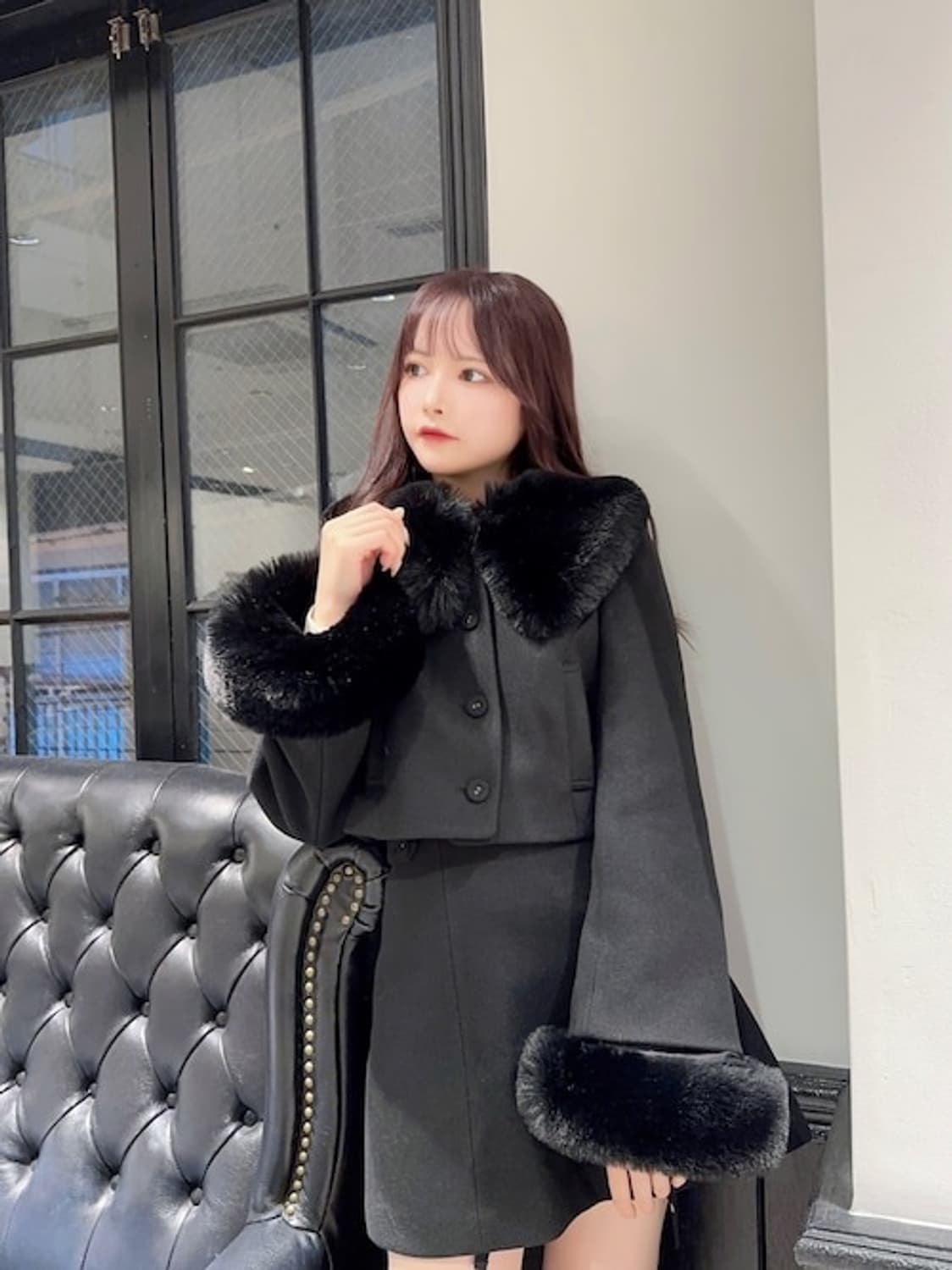 EATME 페이크 퍼 숏 자켓 코트 양산형 지뢰계 스나계 걸리 상품이미지1