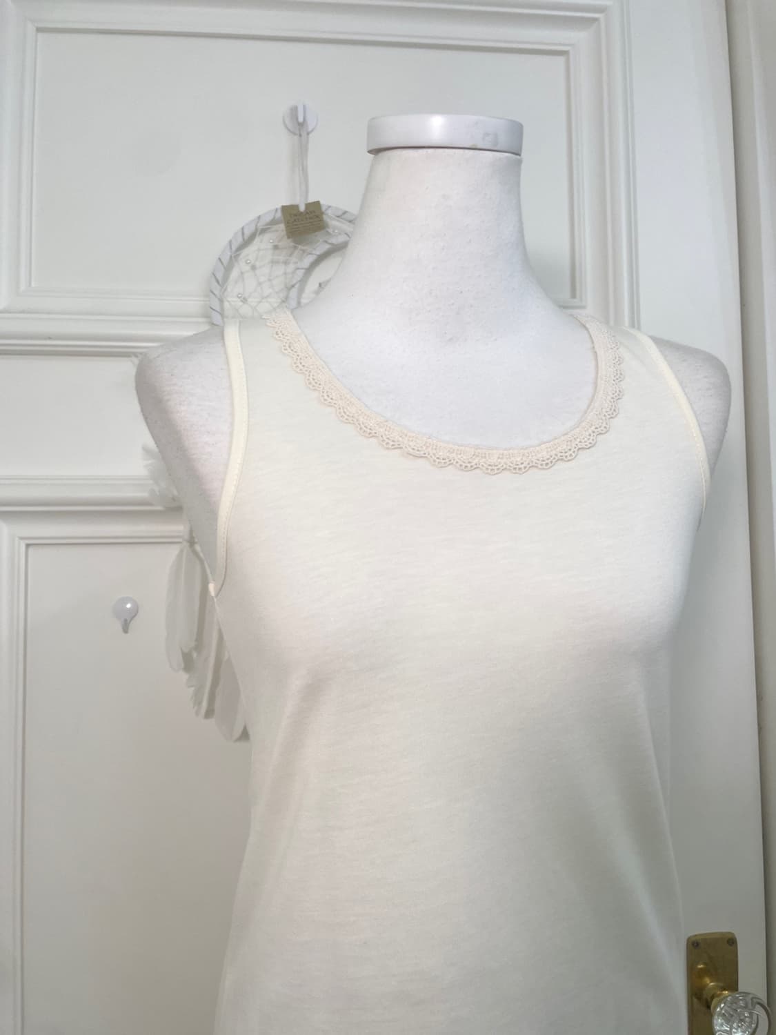 ivory pastel sleeve button crochet knit 상품이미지9