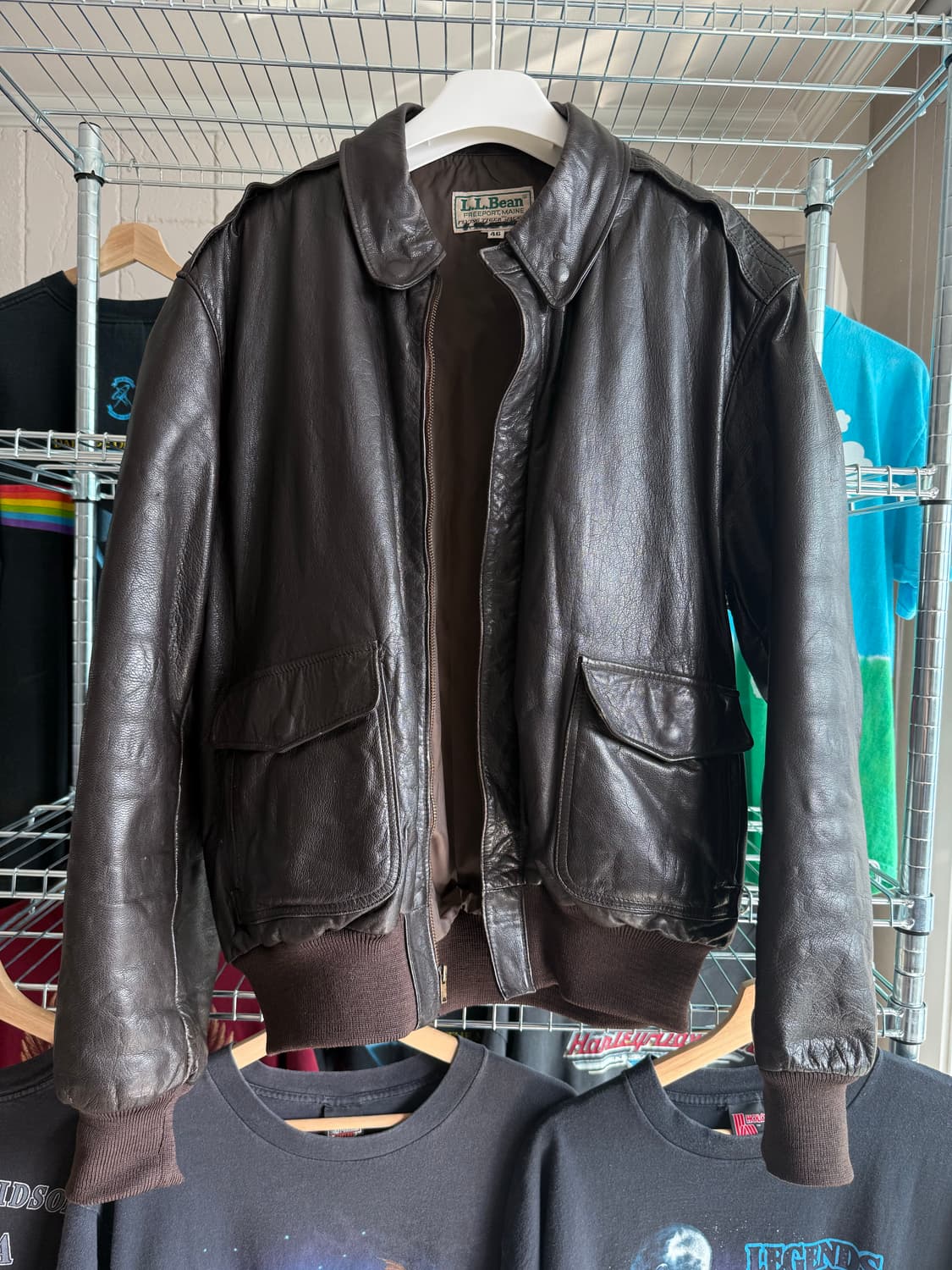 80s L.L.Bean 엘엘빈 A-2 레더 자켓 상품이미지3