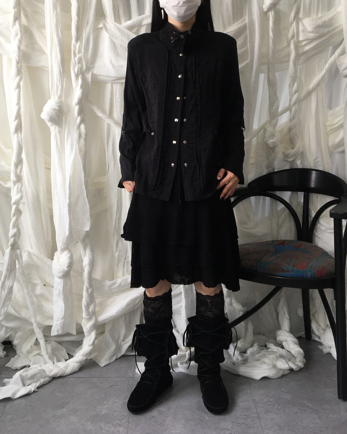 Glossy high neck shirt 상품이미지6