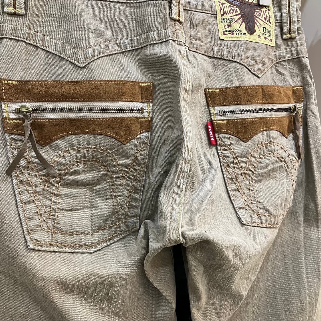 에드윈 웨스턴 베이지 워싱 코튼 팬츠 32 상품이미지4