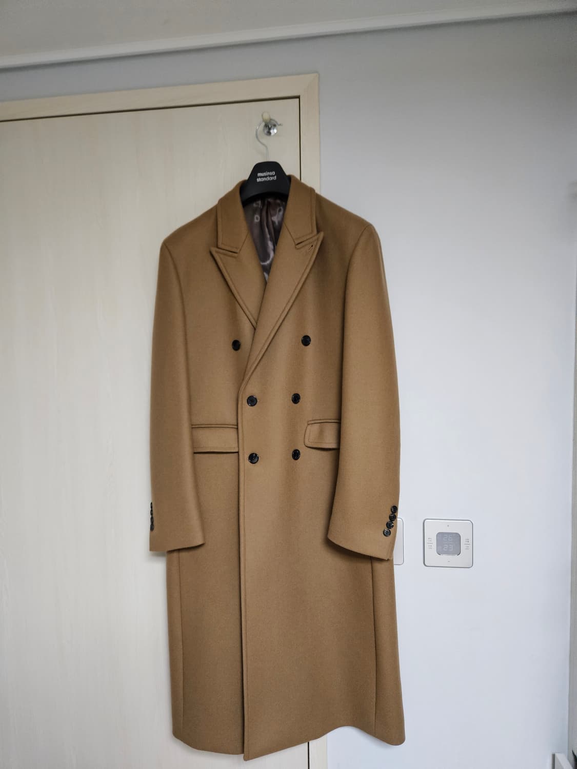 포커페이스 czar 더블 코트 48 차콜,카멜 상품이미지2