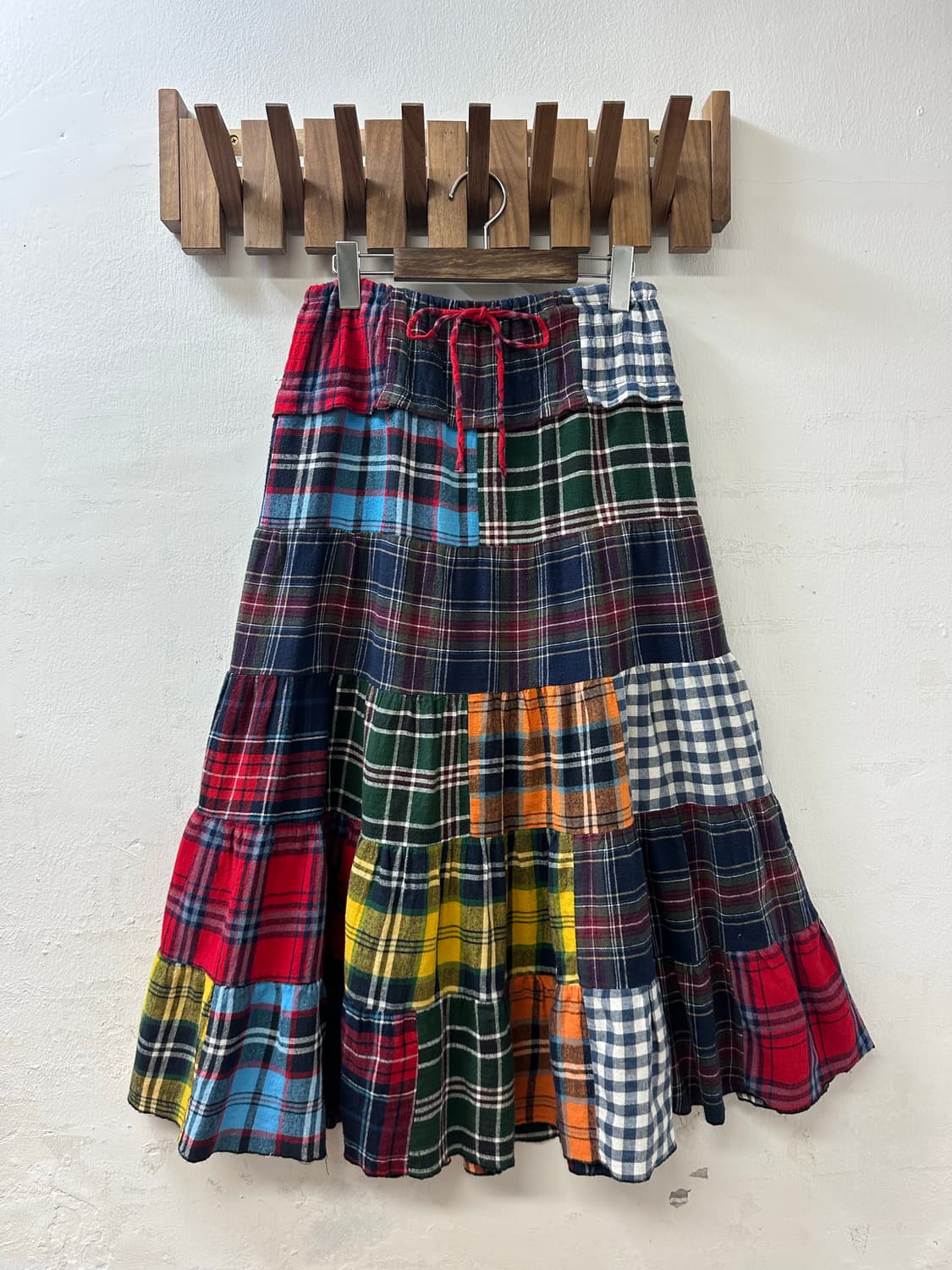 일본빈티지 체크 패치 2way 스커트 원피스 상품이미지5