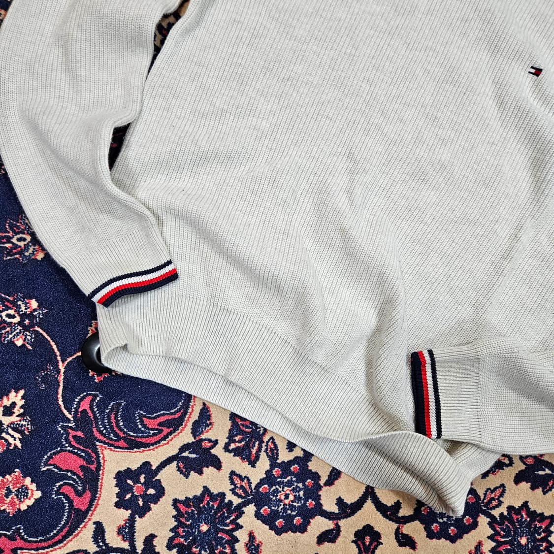 타미힐피거 리브드 제네바 크르넥 니트 스웨터 M size 상품이미지3