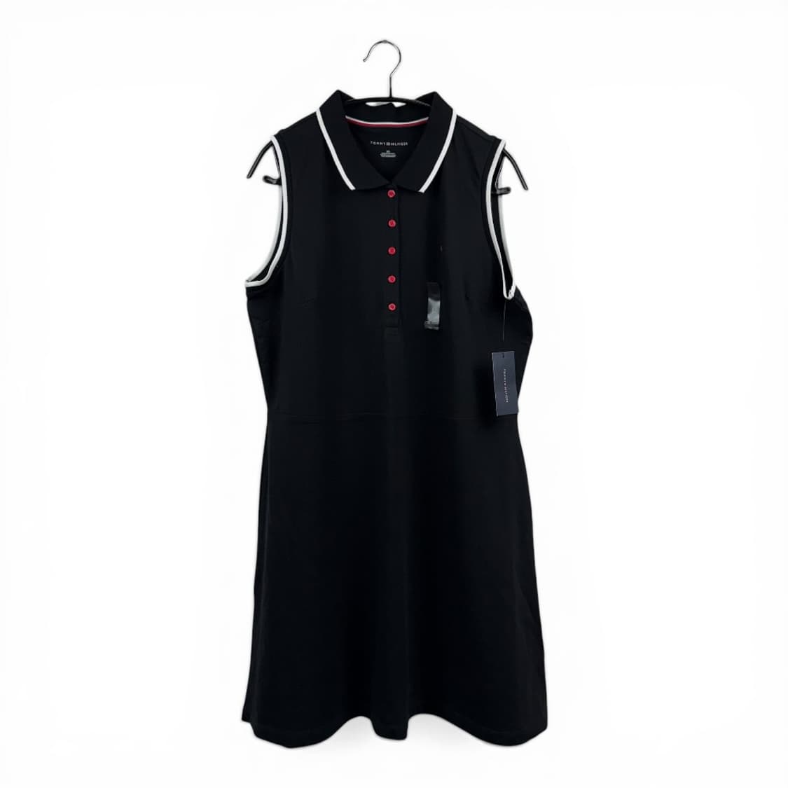 (새상품)(L) 타미힐피거 우먼스 카라 민소매 원피스 블랙 상품이미지1