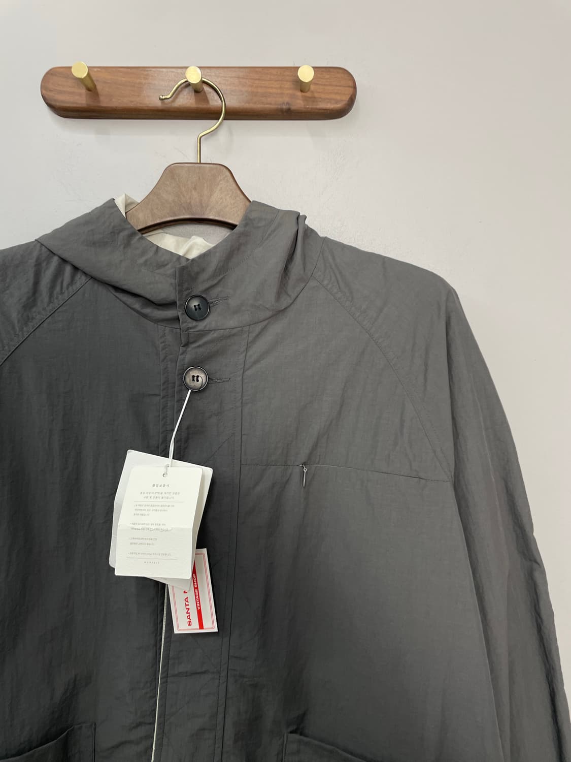 머드솔트 나일론 그레이 후드 코트 H2087 상품이미지5