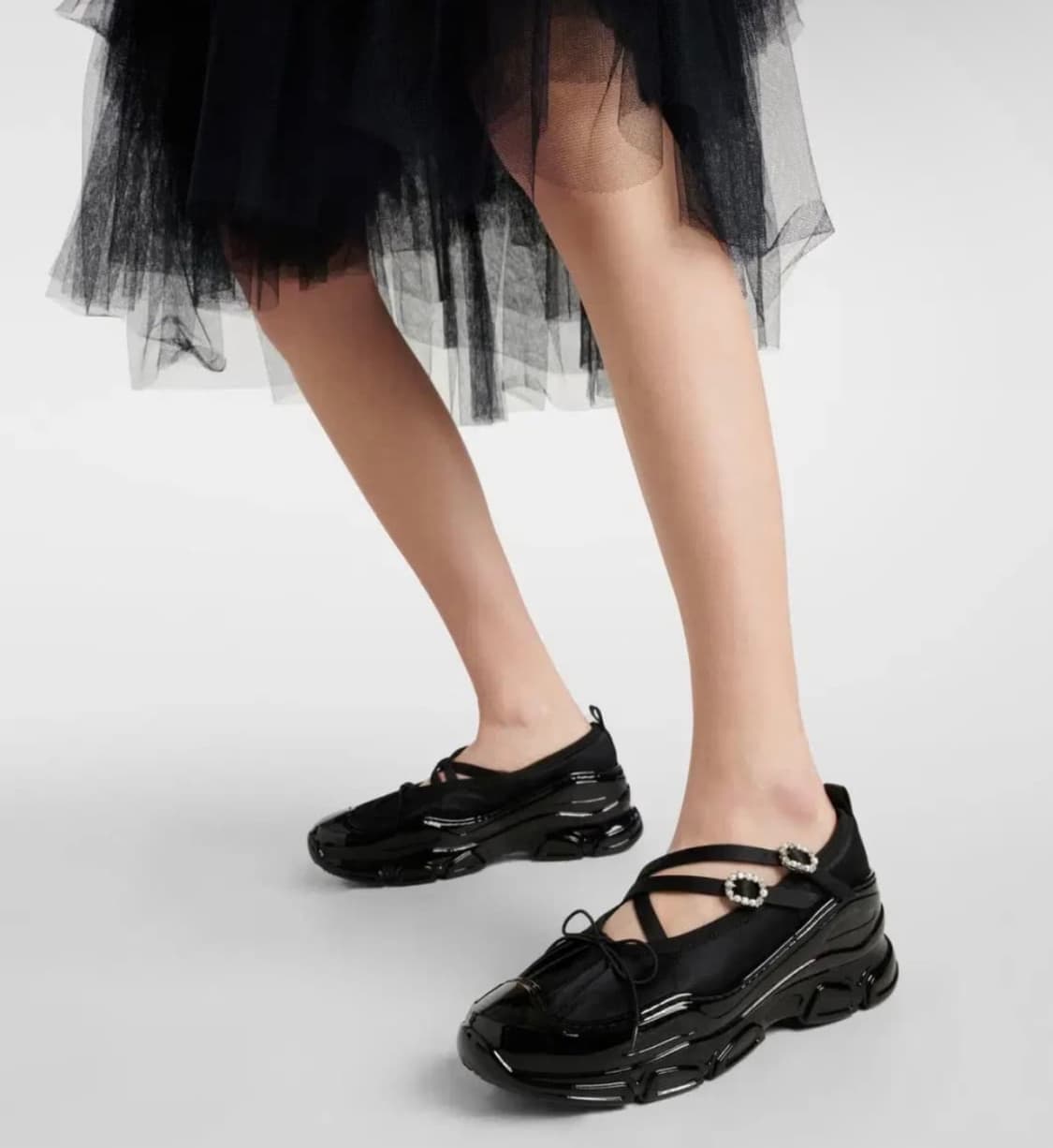 시몬로샤 크리스털 임벨리시드 새틴 플랫 슈즈 36 상품이미지5