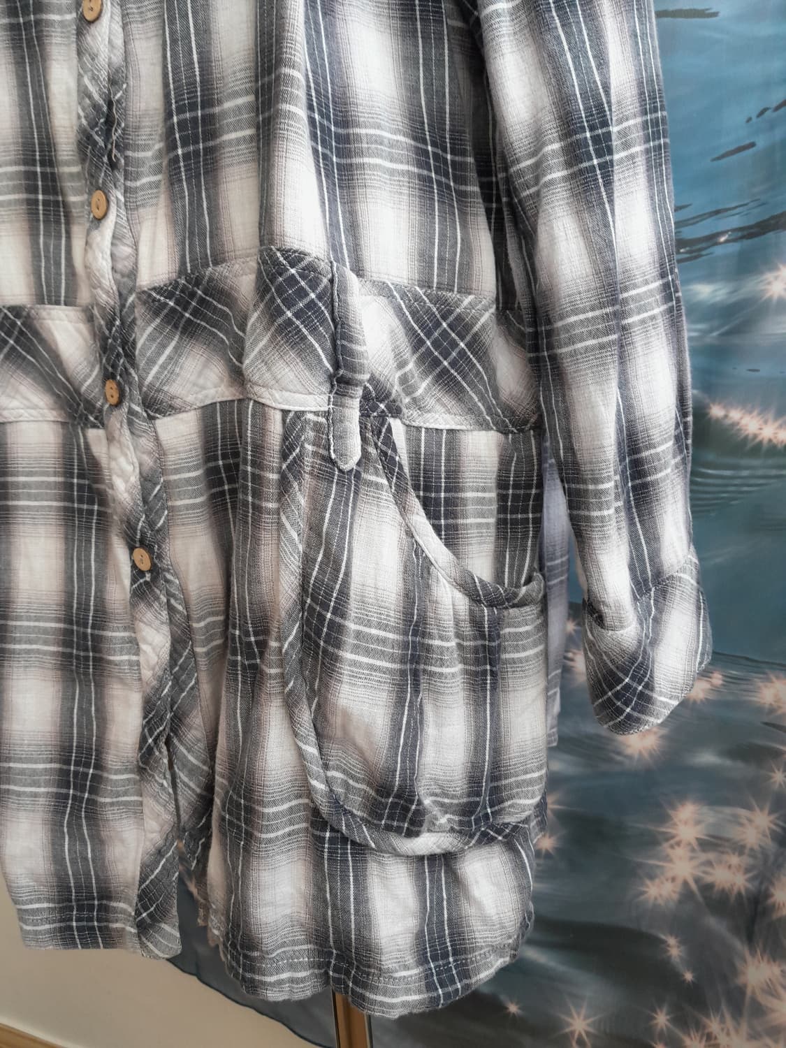 체크 모리 셔츠 원피스 상품이미지3