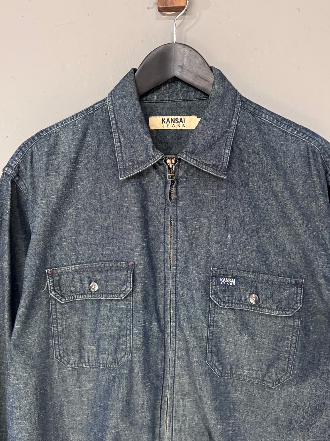 간사이 야마모토 진스 인디고 데님 집업자켓 상품이미지3
