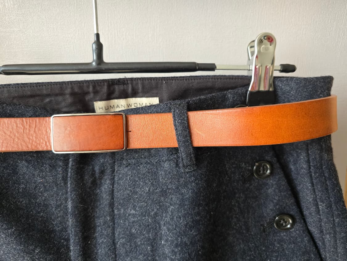 브라운 통 가죽 빈티지 벨트 상품이미지2