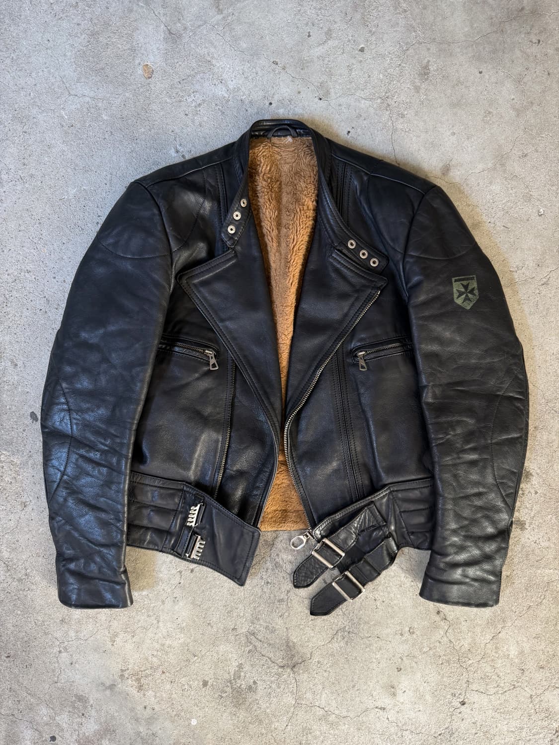 70s Harro Leather Motorcycle Jacket 상품이미지4