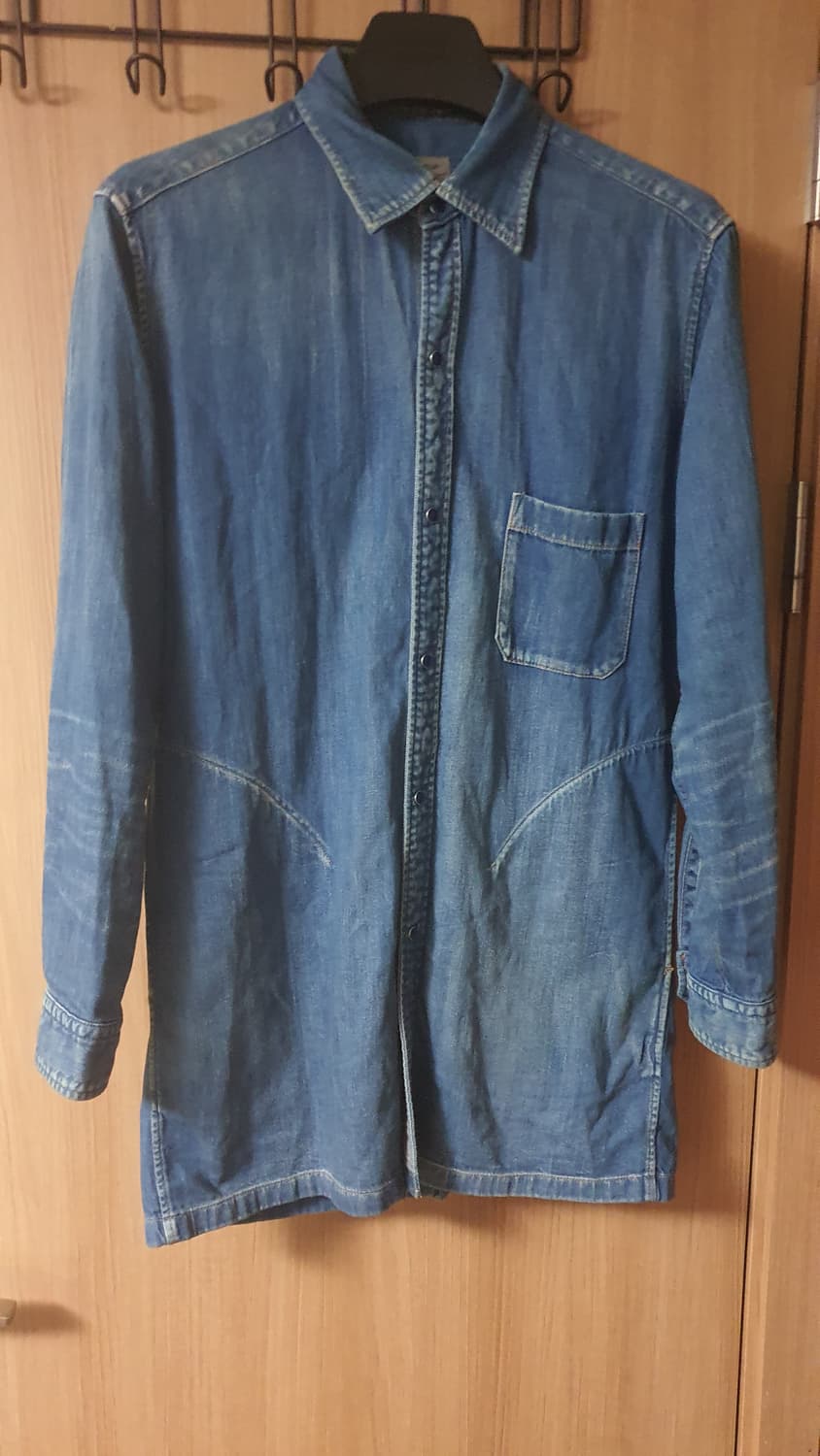 (2)요지야마모토 뿌르옴므 데님 롱셔츠 상품이미지1