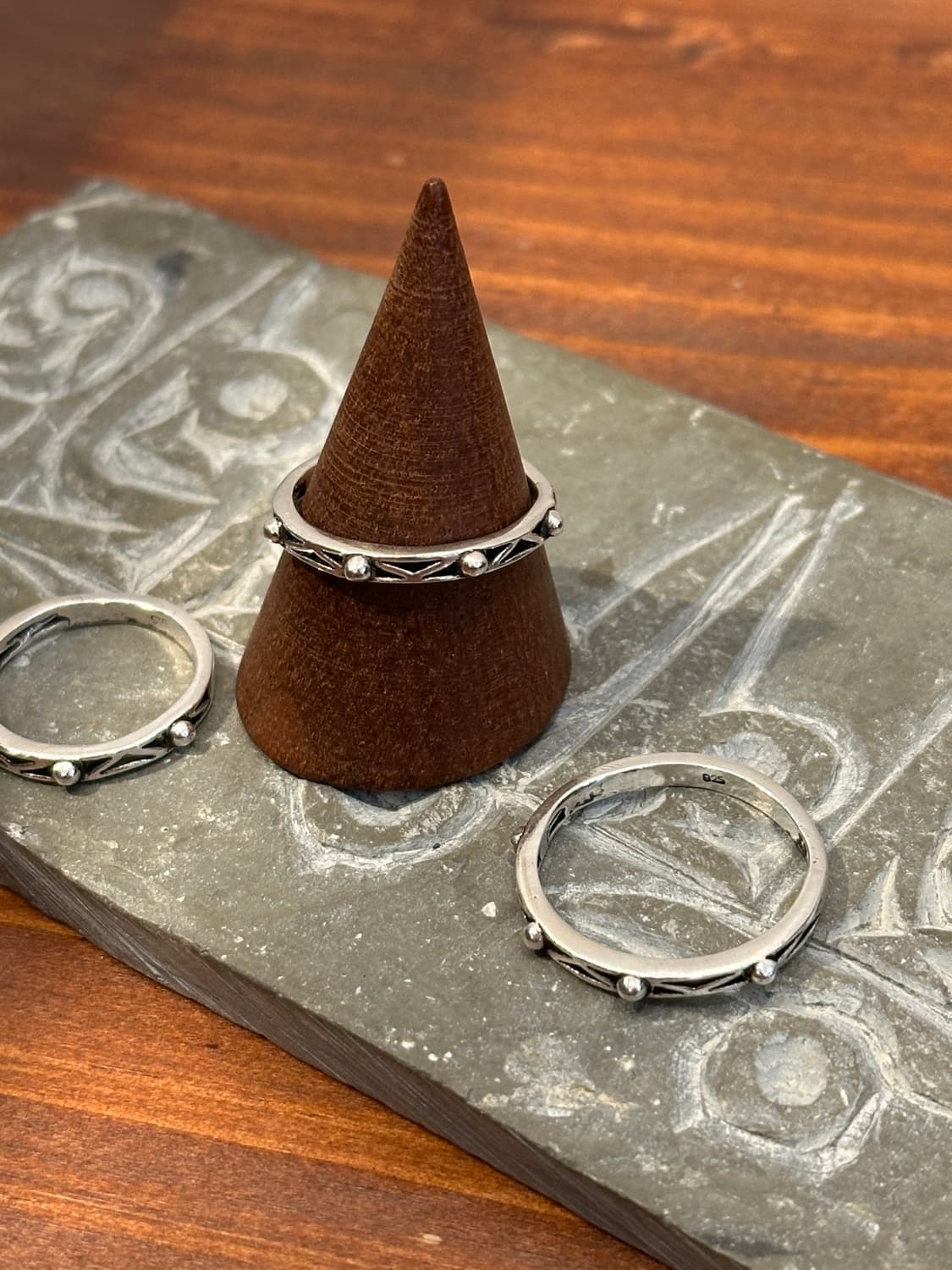Antique Dot Thin Band 925 Silver Ring 상품이미지1