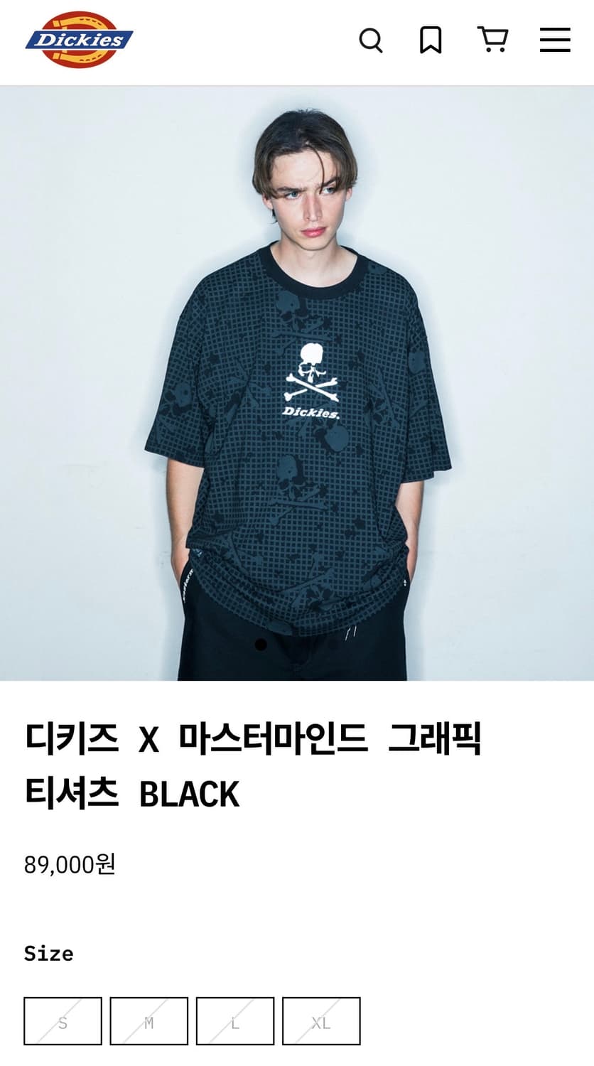 디키즈 X 마스터마인드 재팬 티셔츠 S 블랙 상품이미지1