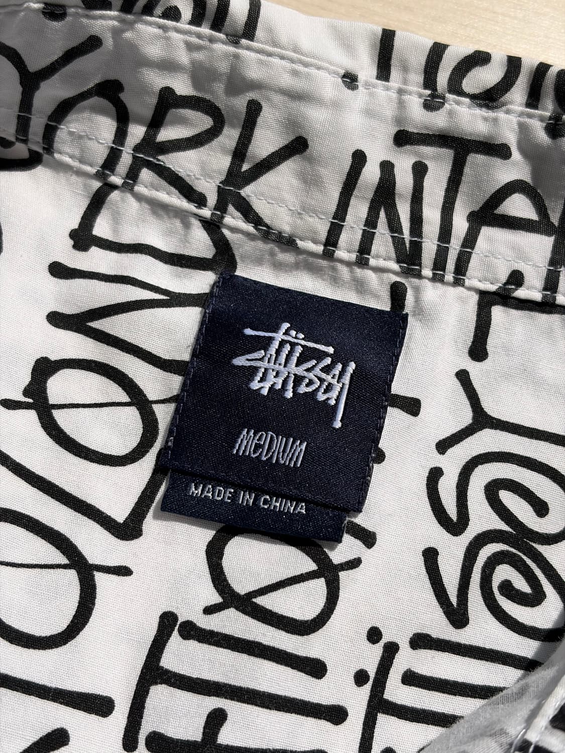 00s 올드 스투시 stussy 레터링 패턴 셔츠 M (103) 상품이미지5