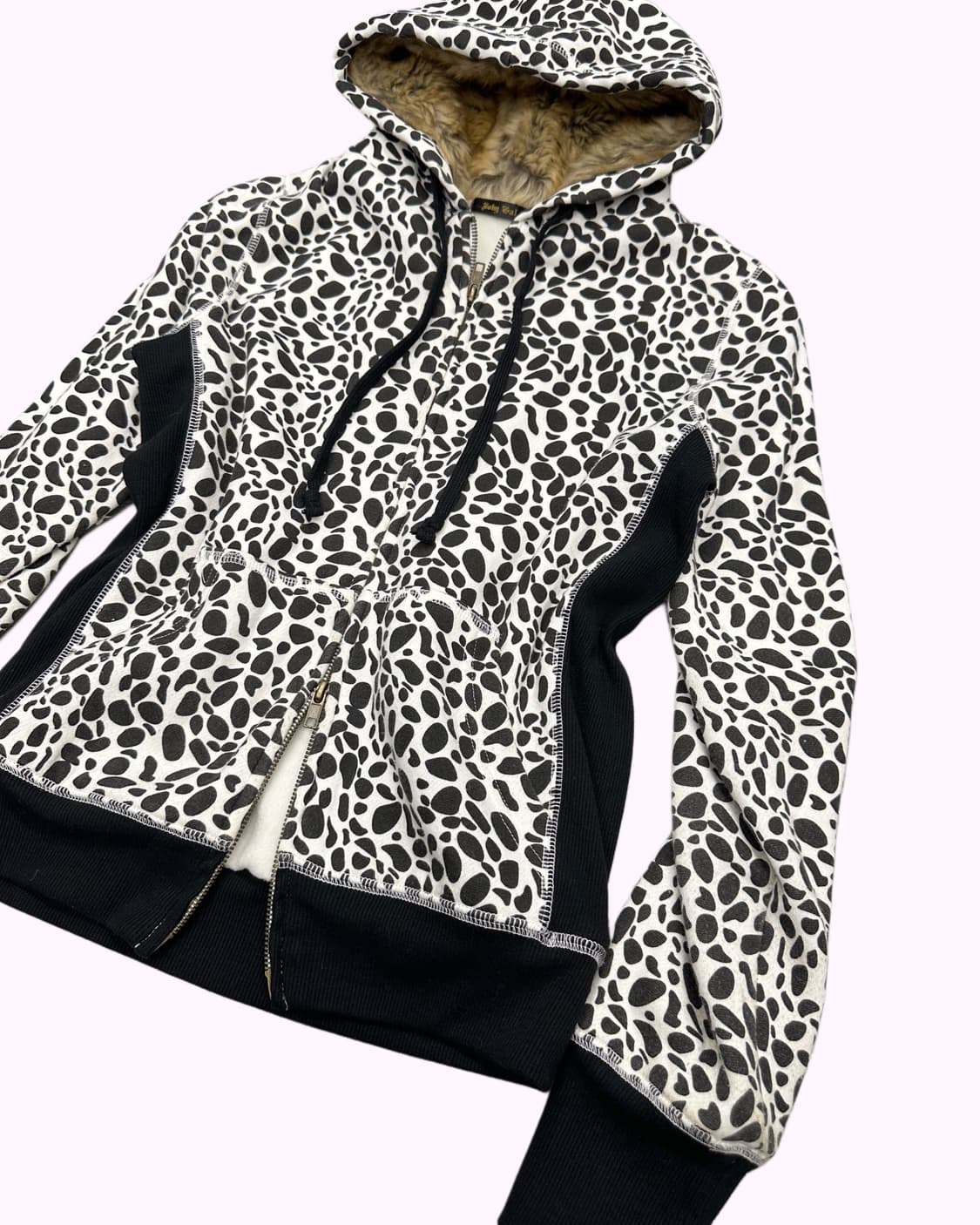 JOKY GAL leopard fur hood zip-up 상품이미지2