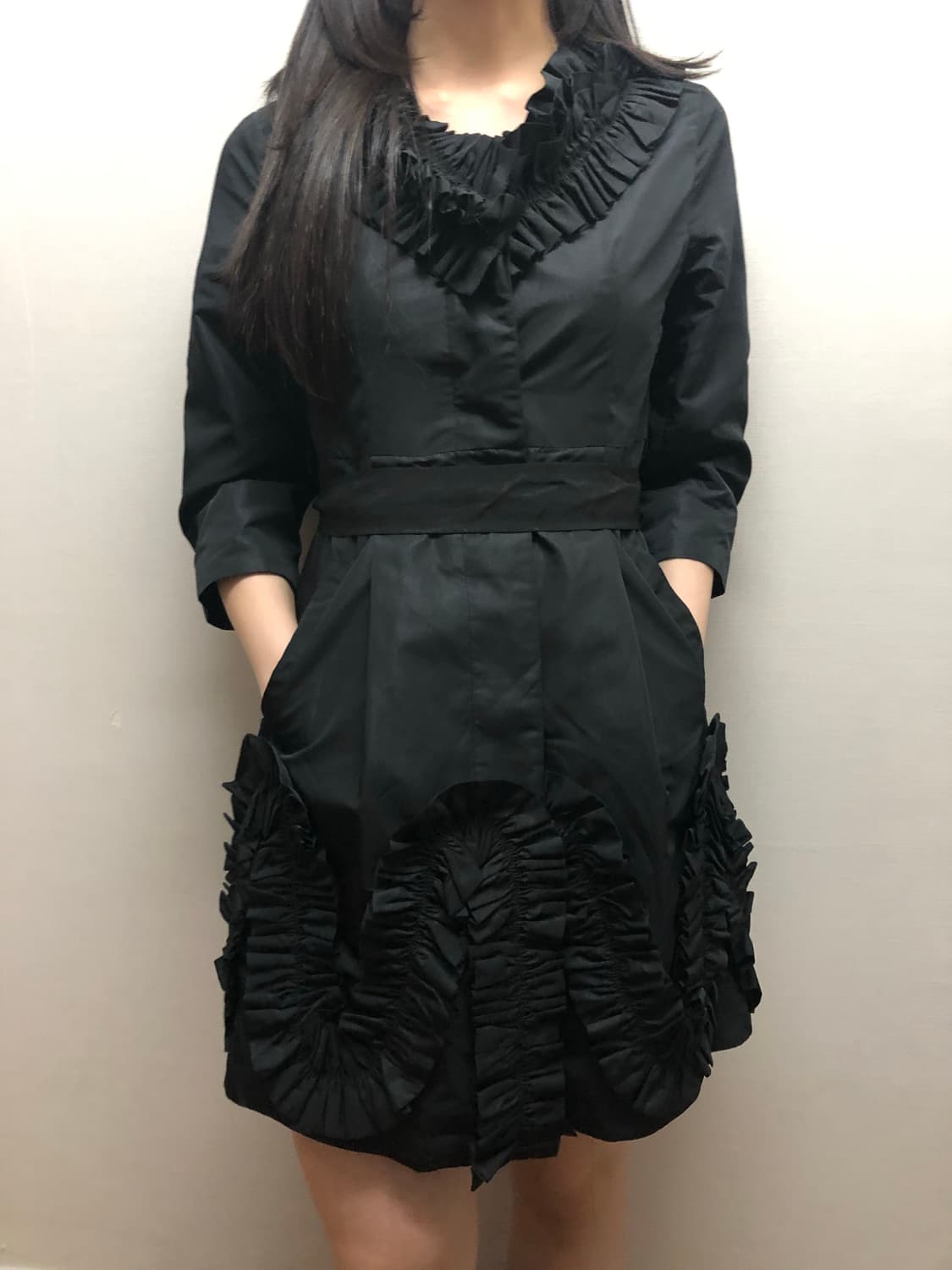 빈티지 블랙 프릴 미니 원피스 상품이미지6