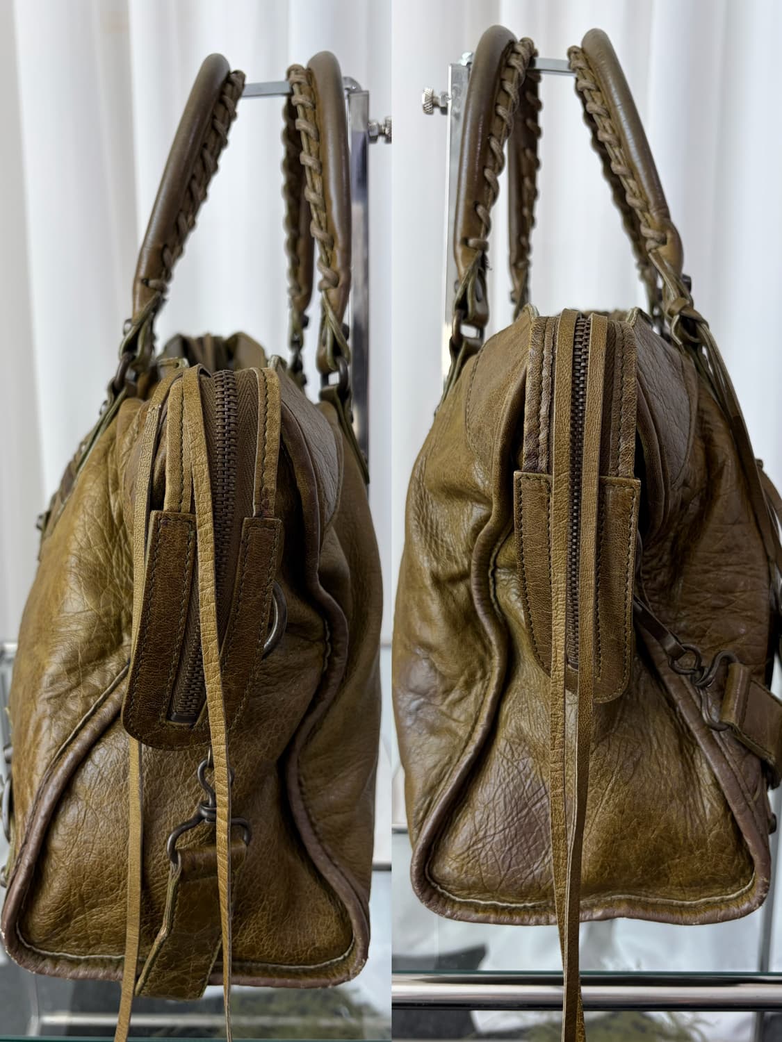 발렌시아가 시티 모터백 카키 올리브 상품이미지7