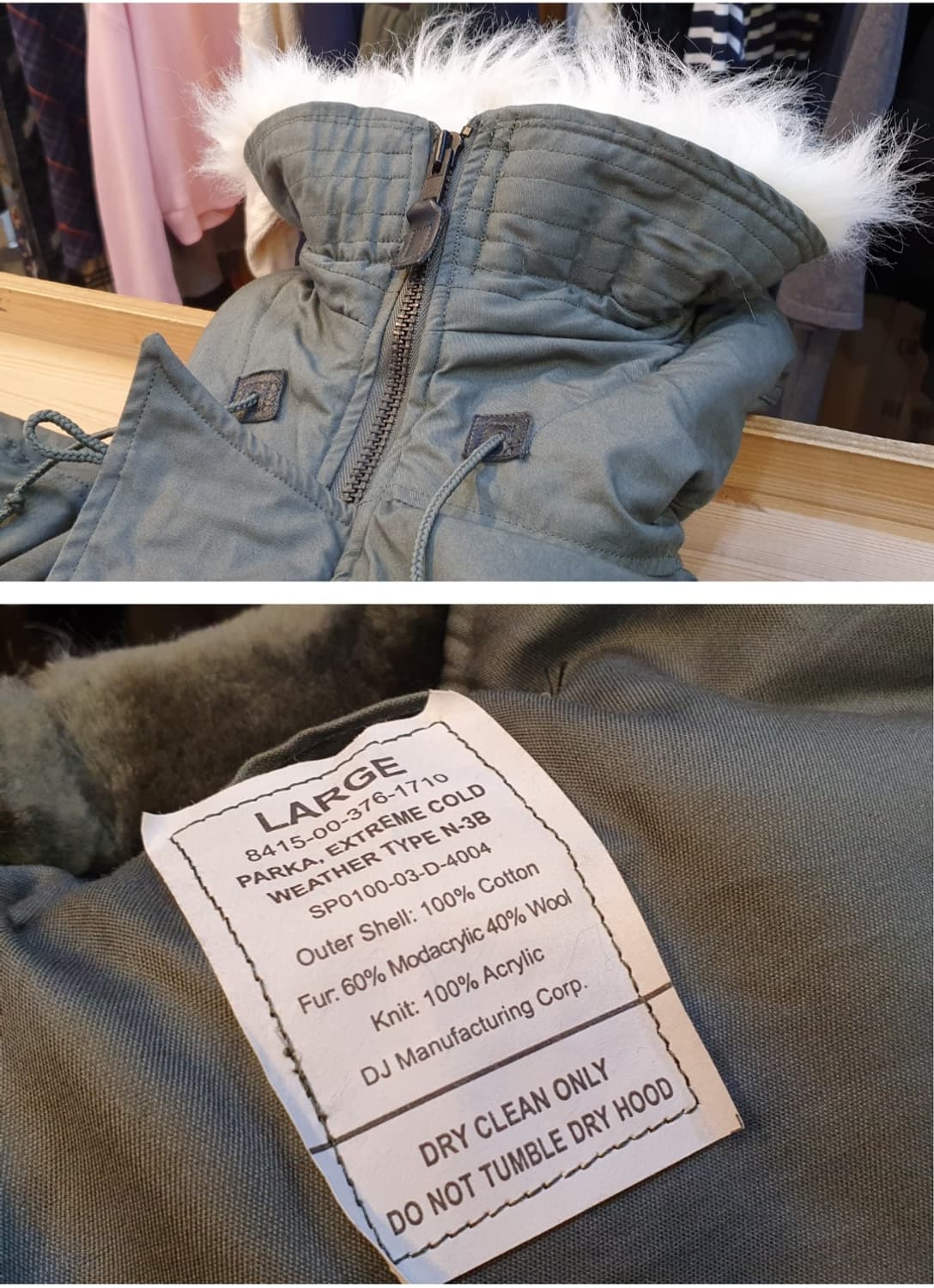 105.미군n3b 패딩야상 개파카 상품이미지4