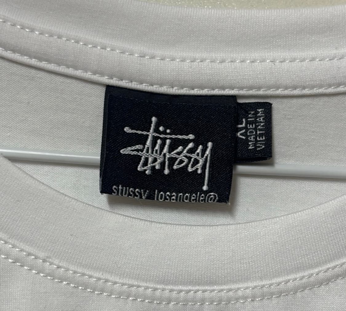 스투시 베이직 로고 반팔 티셔츠 흰색 XL 상품이미지4
