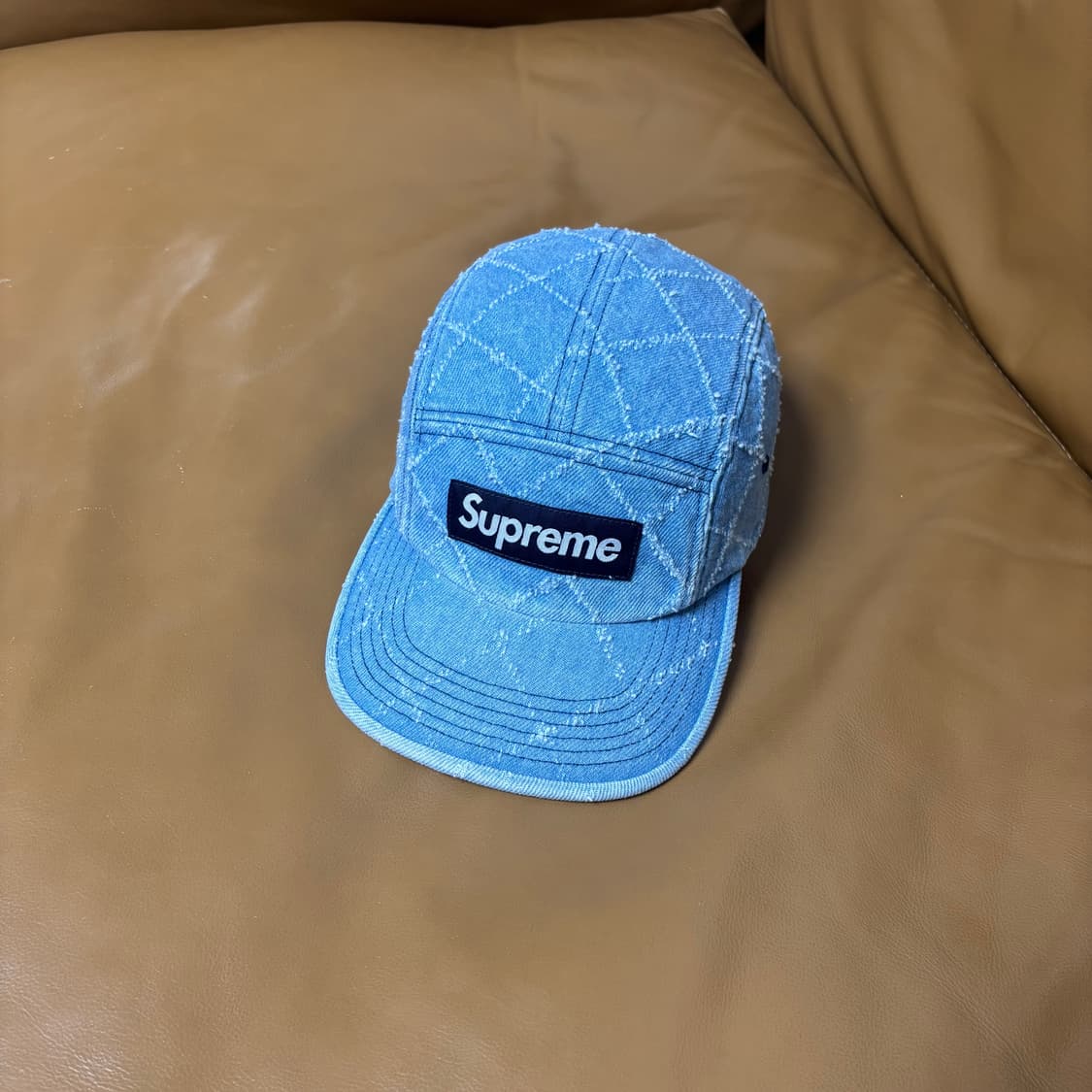 슈프림 캠프캡 모자 박스로고 펀치드 데님 상품이미지1