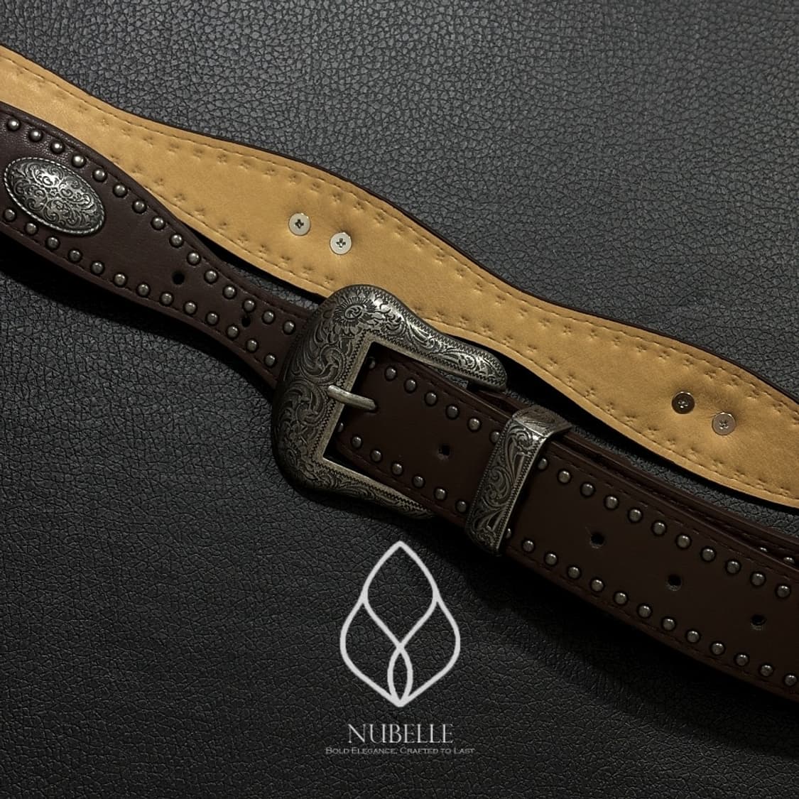 🌗 Convex stud western belt / 에스닉 웨스턴 벨트 상품이미지1