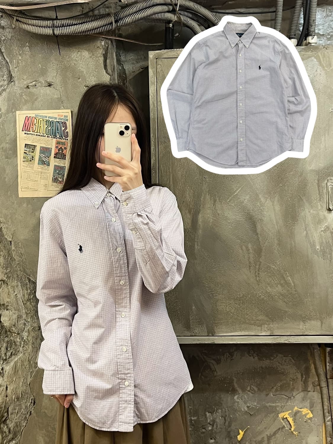 폴로 랄프로렌 체크 셔츠 M #csz556 상품이미지1