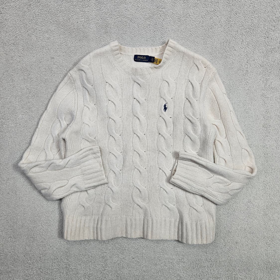폴로 랄프 로렌 신형 QR 캐시미어 울 케이블 니트 M 상품이미지4