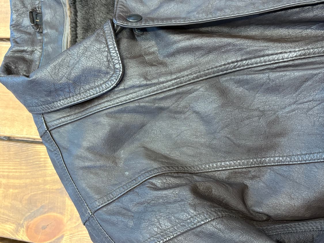 브라운 소가죽 봄버자켓 상품이미지8