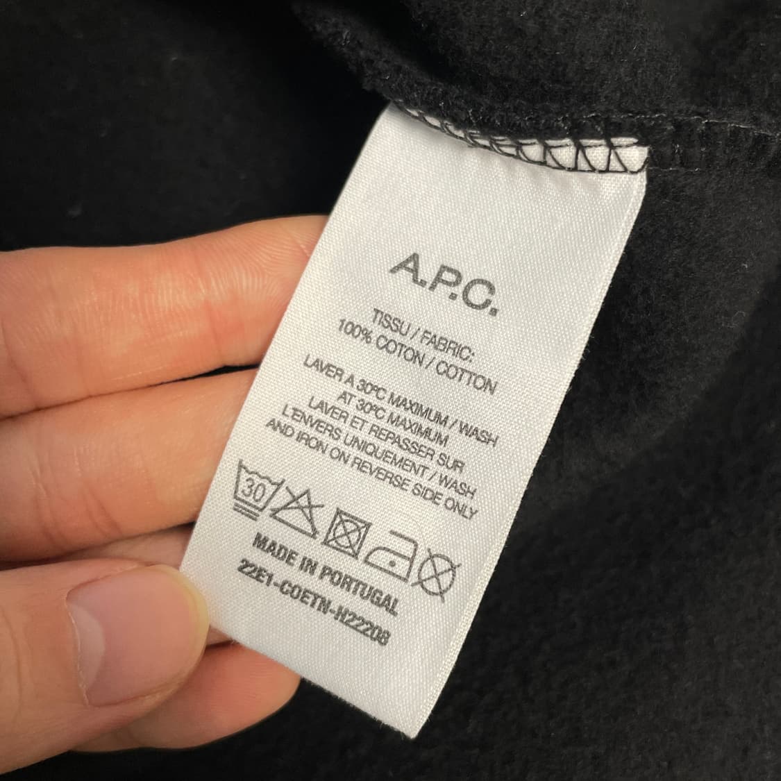 아페쎄 로고 자수 기모 코튼 가디건 상품이미지5