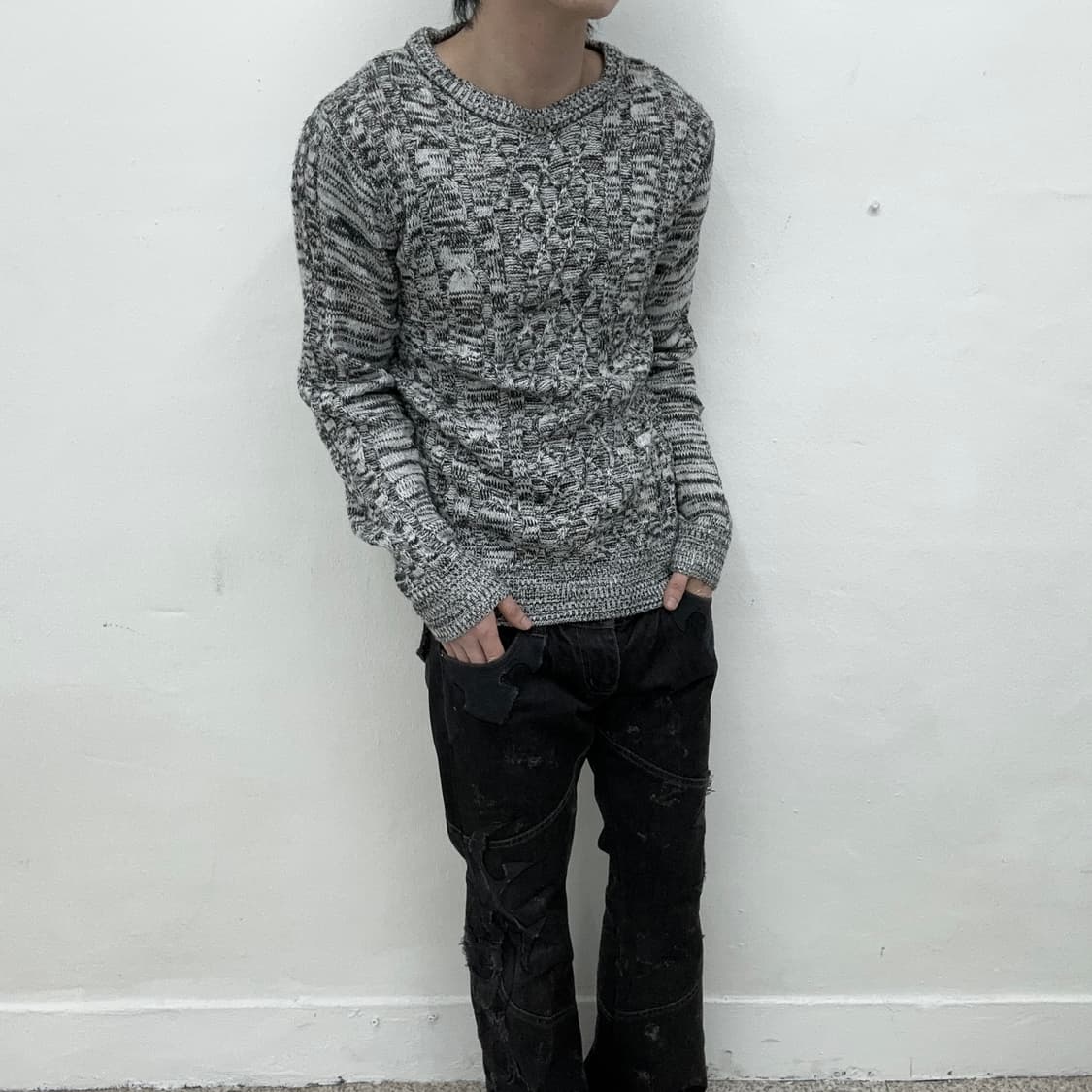 Grey noise pattern knit 상품이미지2