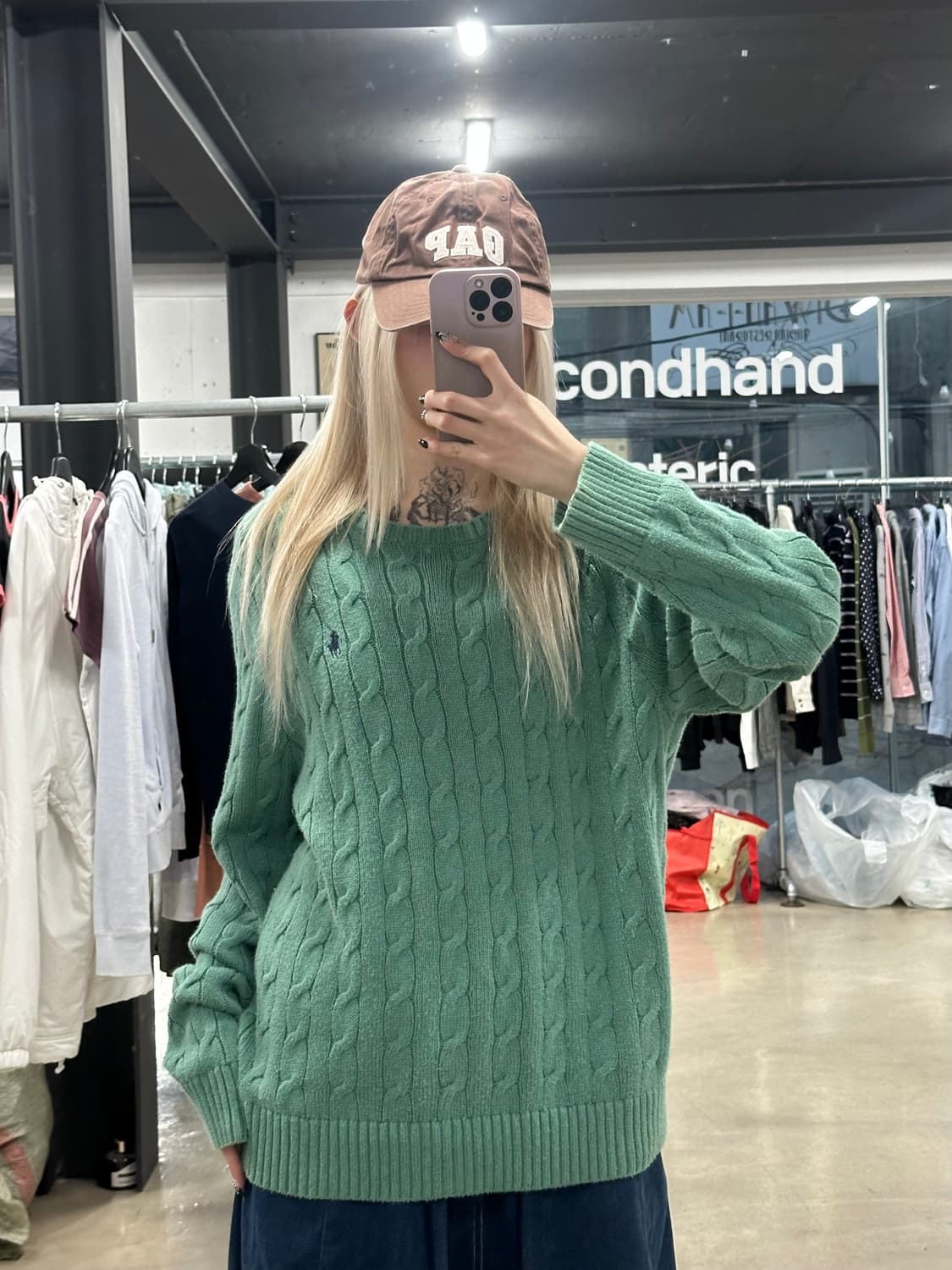 폴로 랄프로렌 민트 케이블 꽈배기 니트 스웨터 상품이미지2