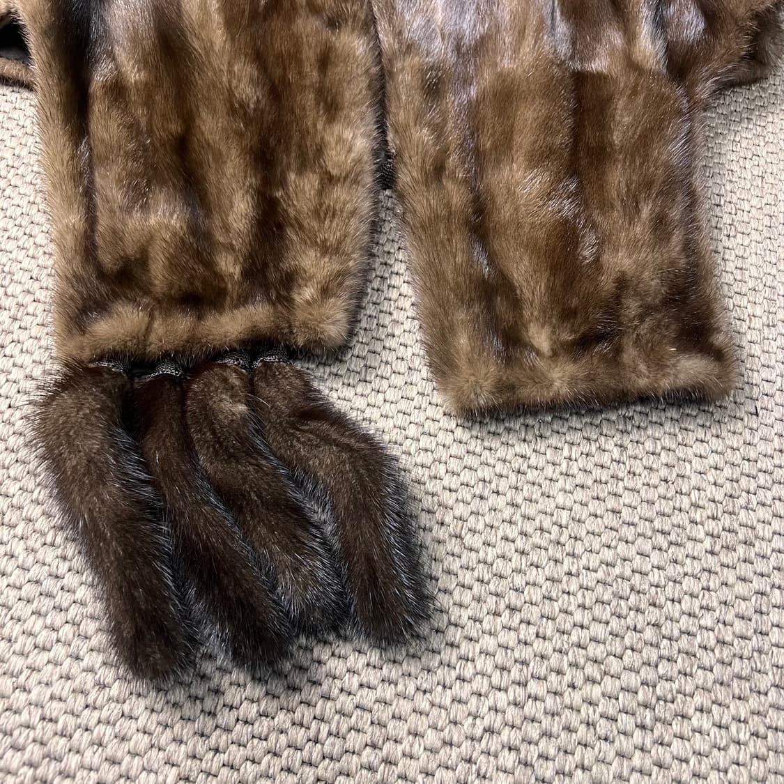 피에르 발망 90s 밍크 숄 케이프 브라운 상품이미지7