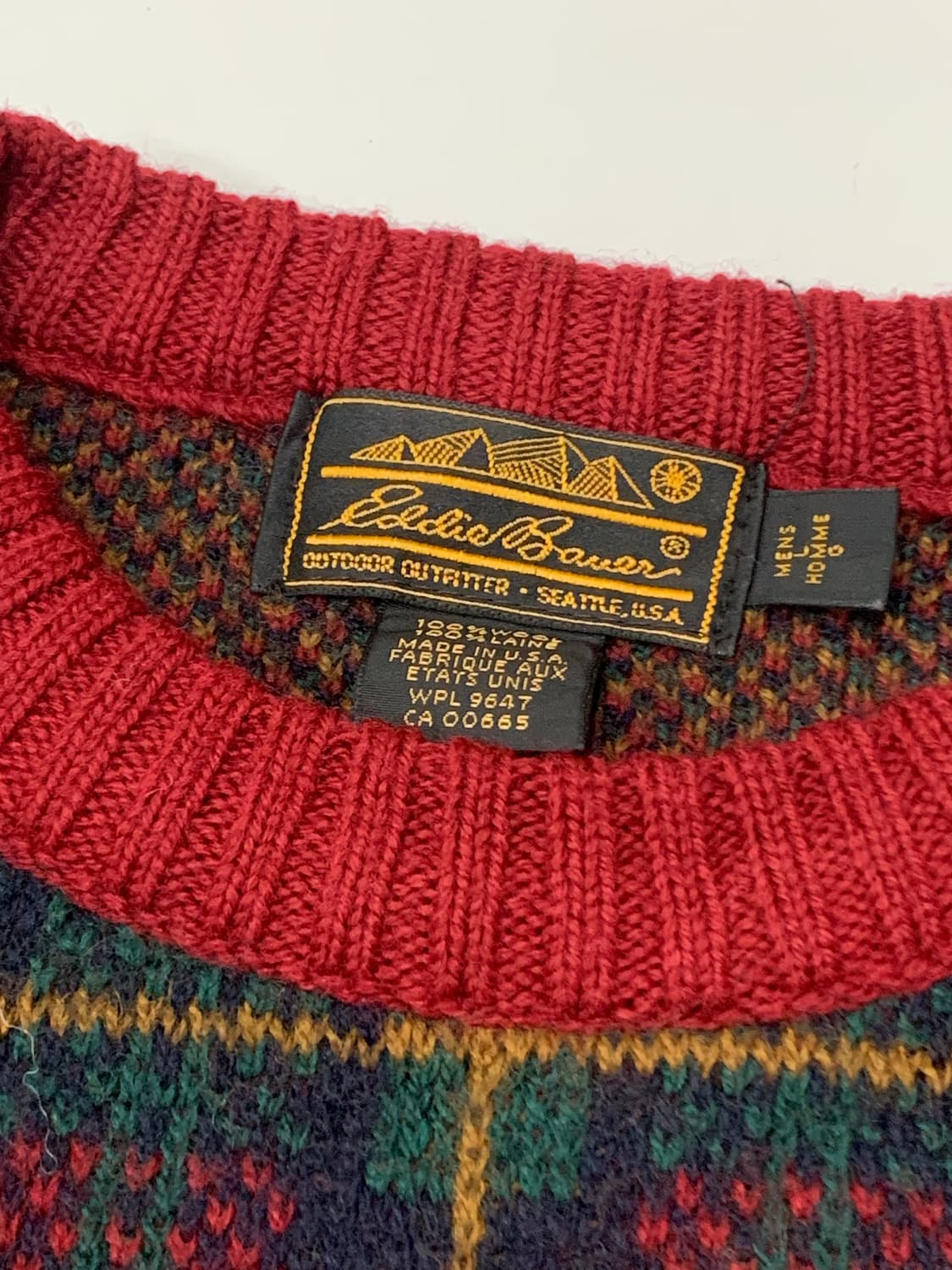 80s 에디바우어 체크 울 스웨터 상품이미지2