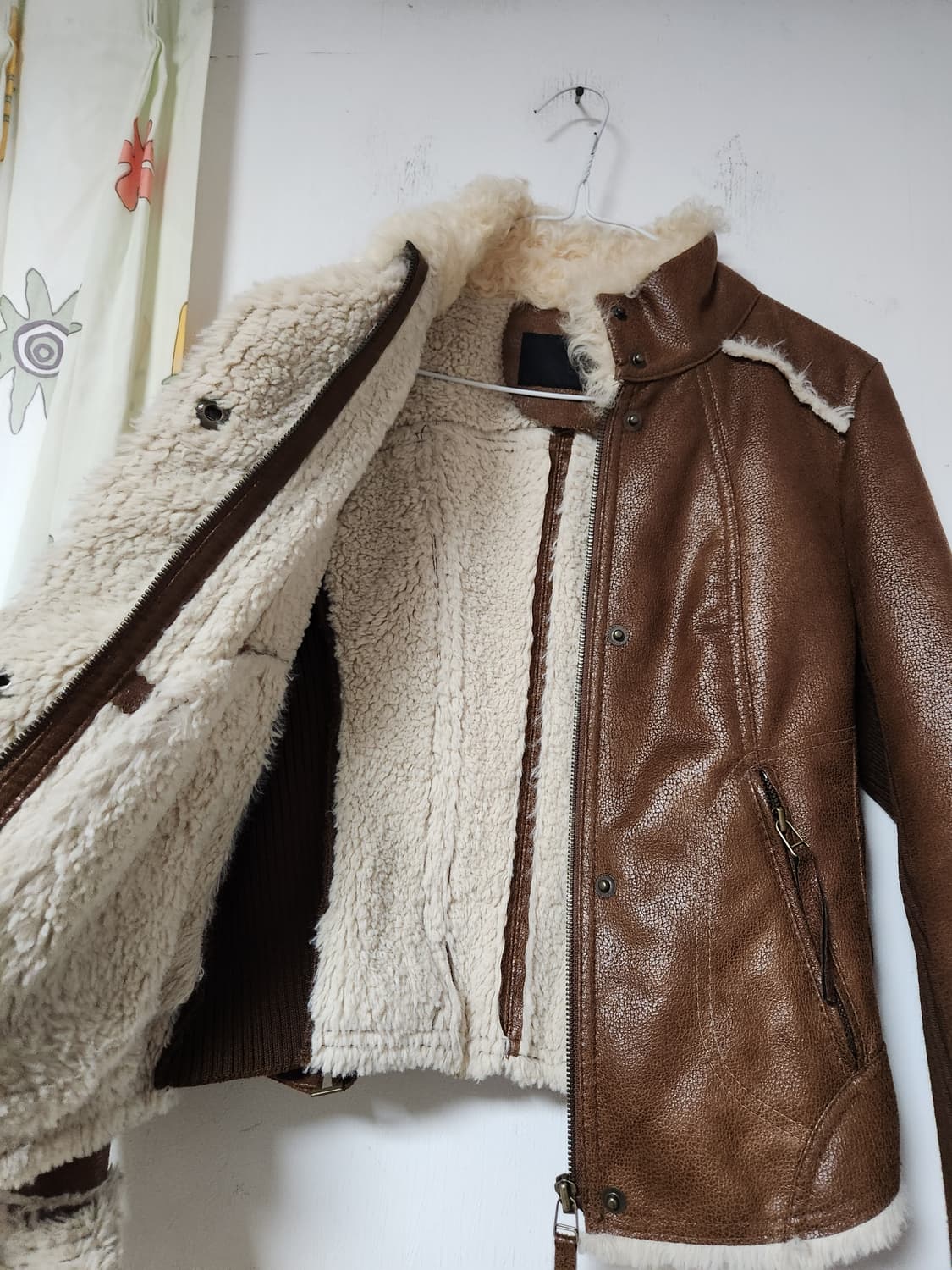 ENC 브라운 무스탕 퍼 자켓 여성용90(88-70-160) 상품이미지3