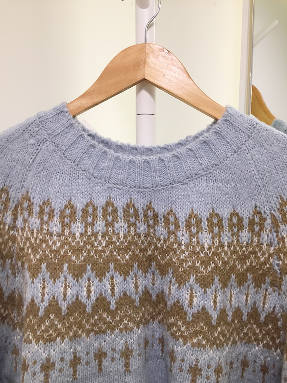 여성 빈티지 노르딕패턴 오버핏니트 100 상품이미지4