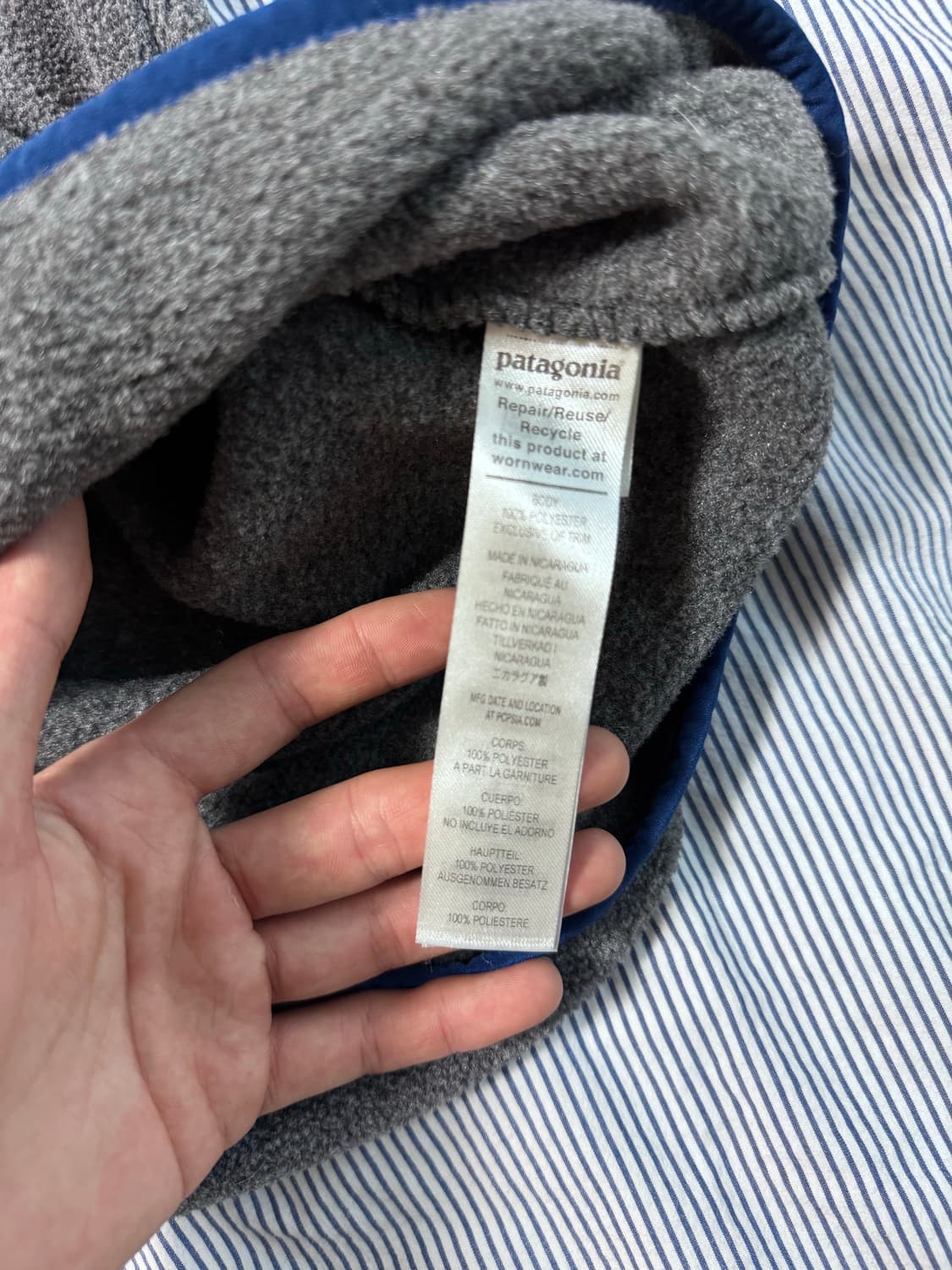파타고니아 신칠라 스냅-T 플리스 풀오버 니켈 블루 S 상품이미지10