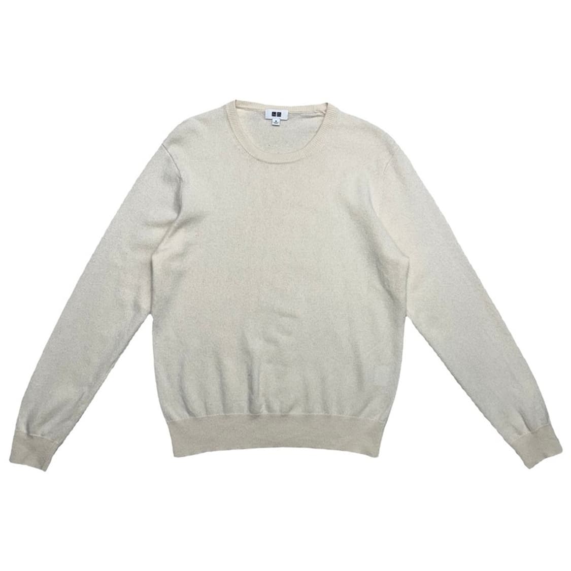 유니클로 캐시미어 100% 크루넥 니트 아이보리 M 상품이미지1