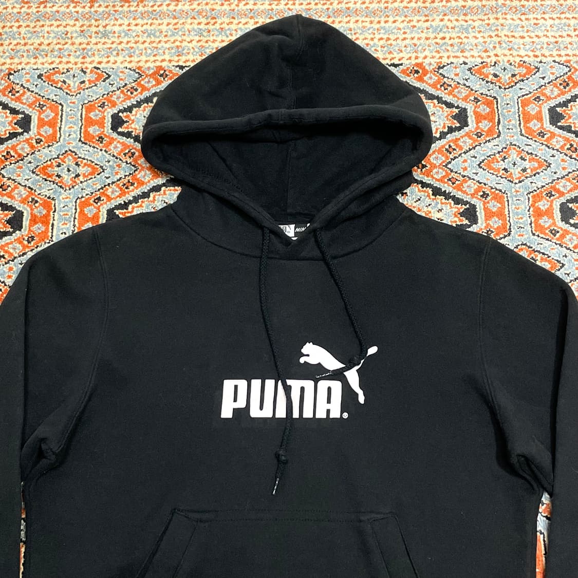 푸마 시그니처로고 블랙 기모 후드티셔츠 여성S 상품이미지3