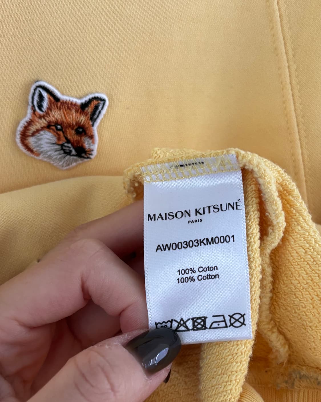 Maison Kitsune 메종키츠네 폭스헤드패치 옐로우컬러 우먼 맨투맨 상품이미지6