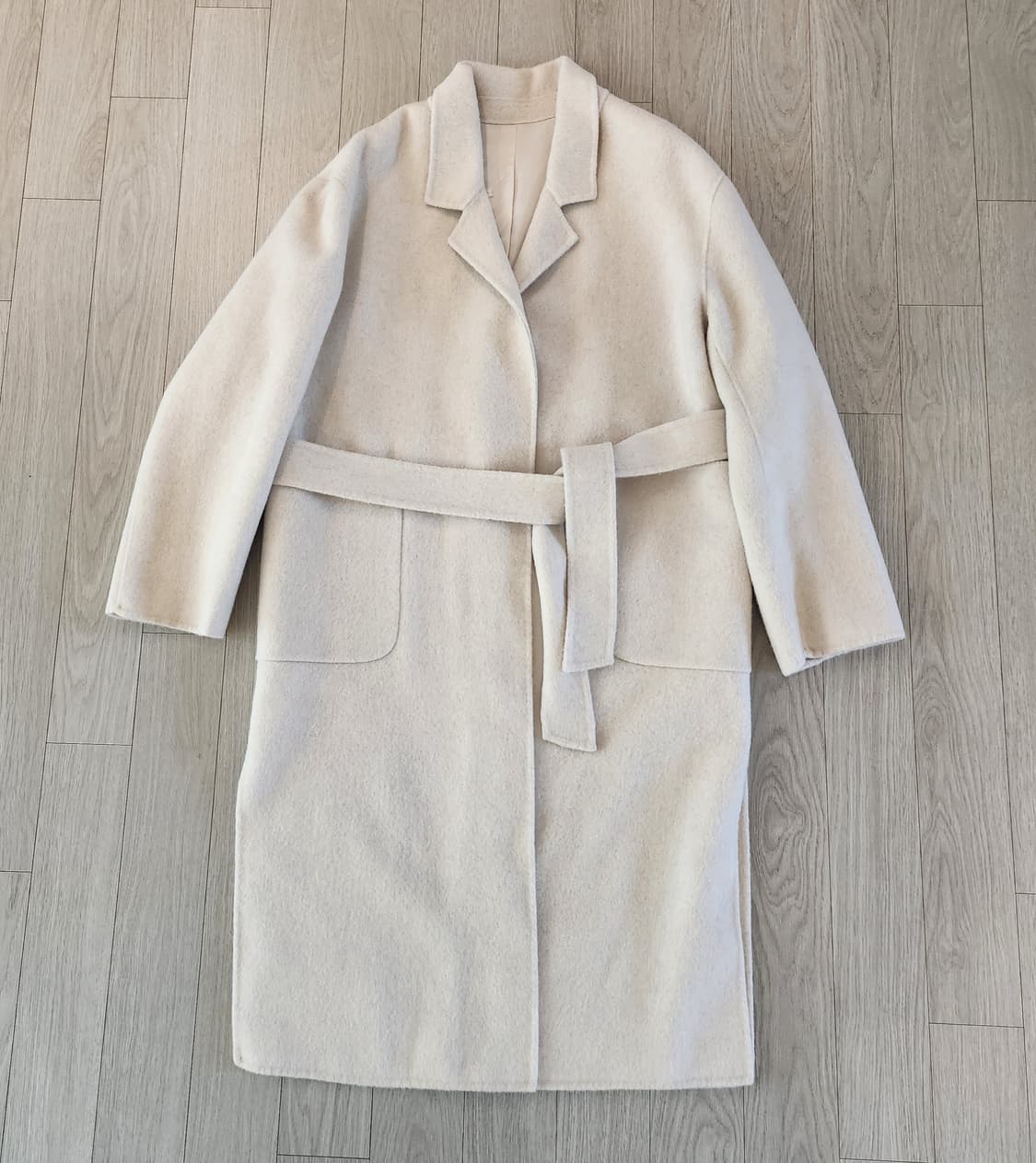 핸드메이드아이보리 롱코트 상품이미지1