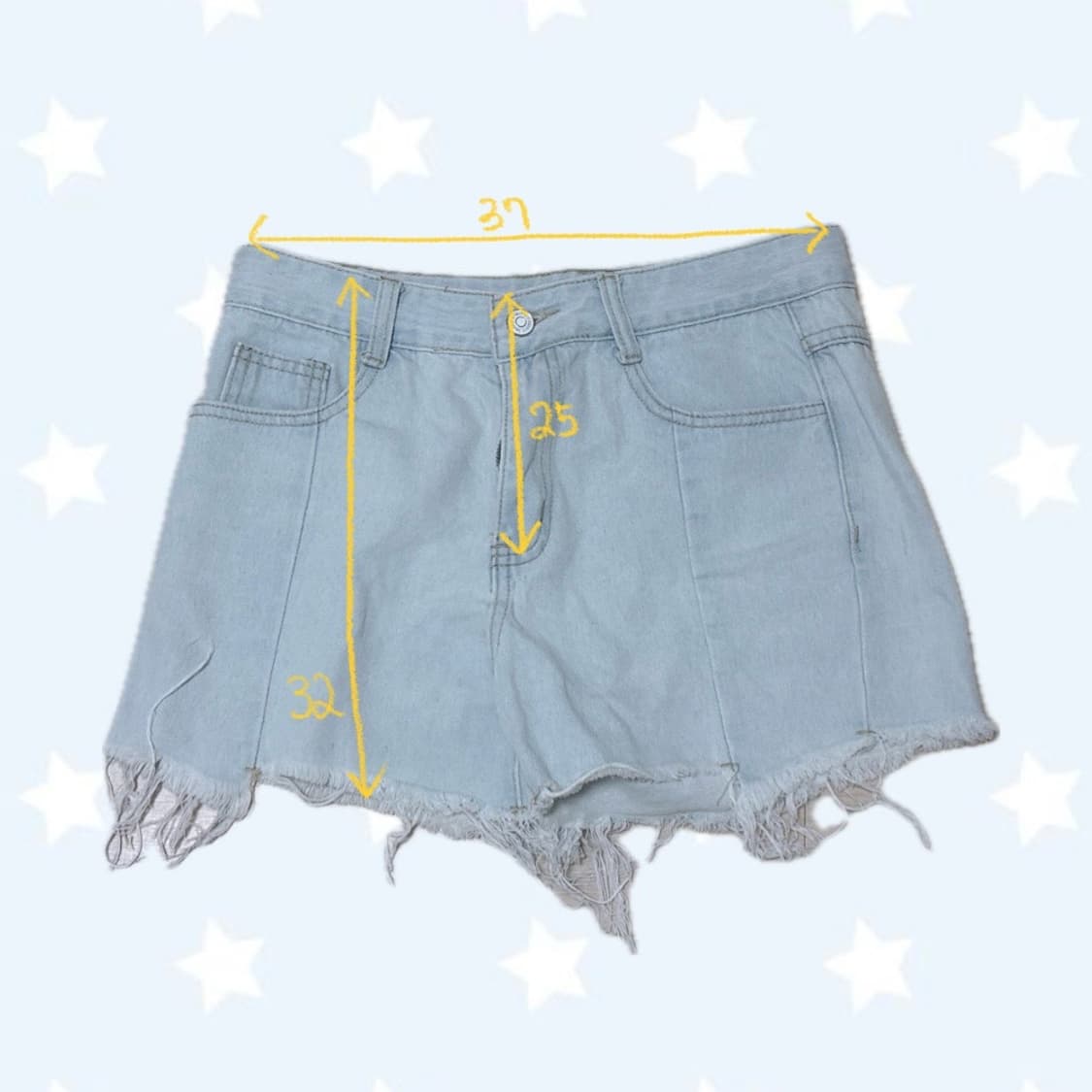 빈티지 소라색 데님 숏 팬츠 상품이미지2