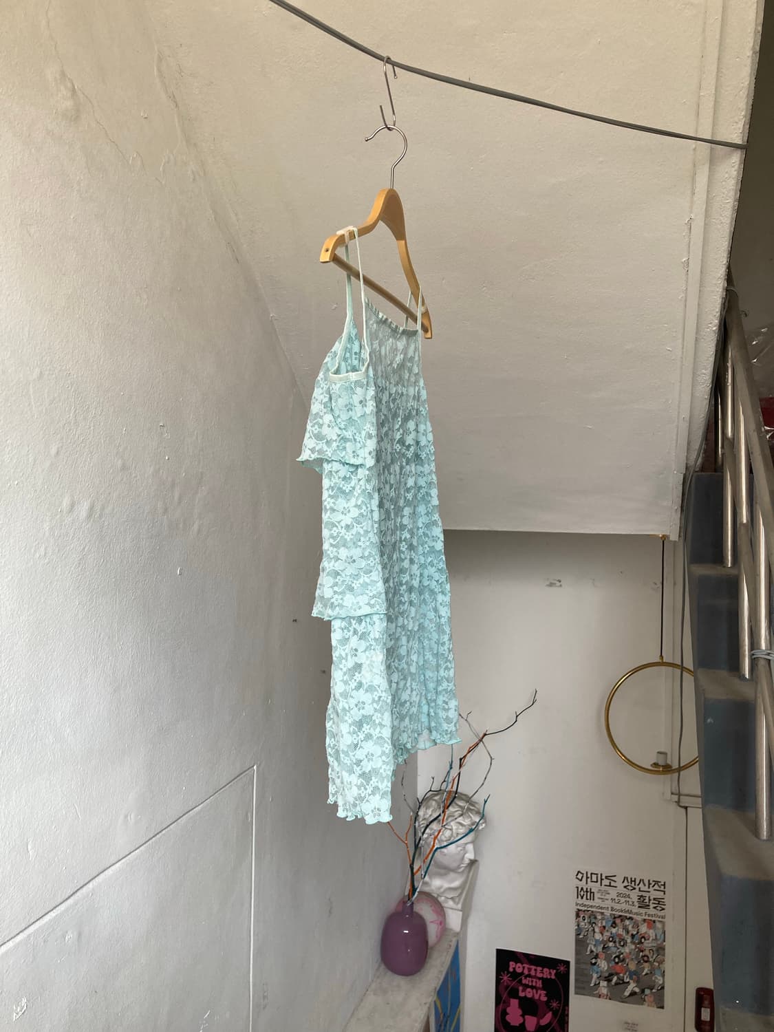 하구미 프릴 레이스 캉캉 하늘 나시 상품이미지7